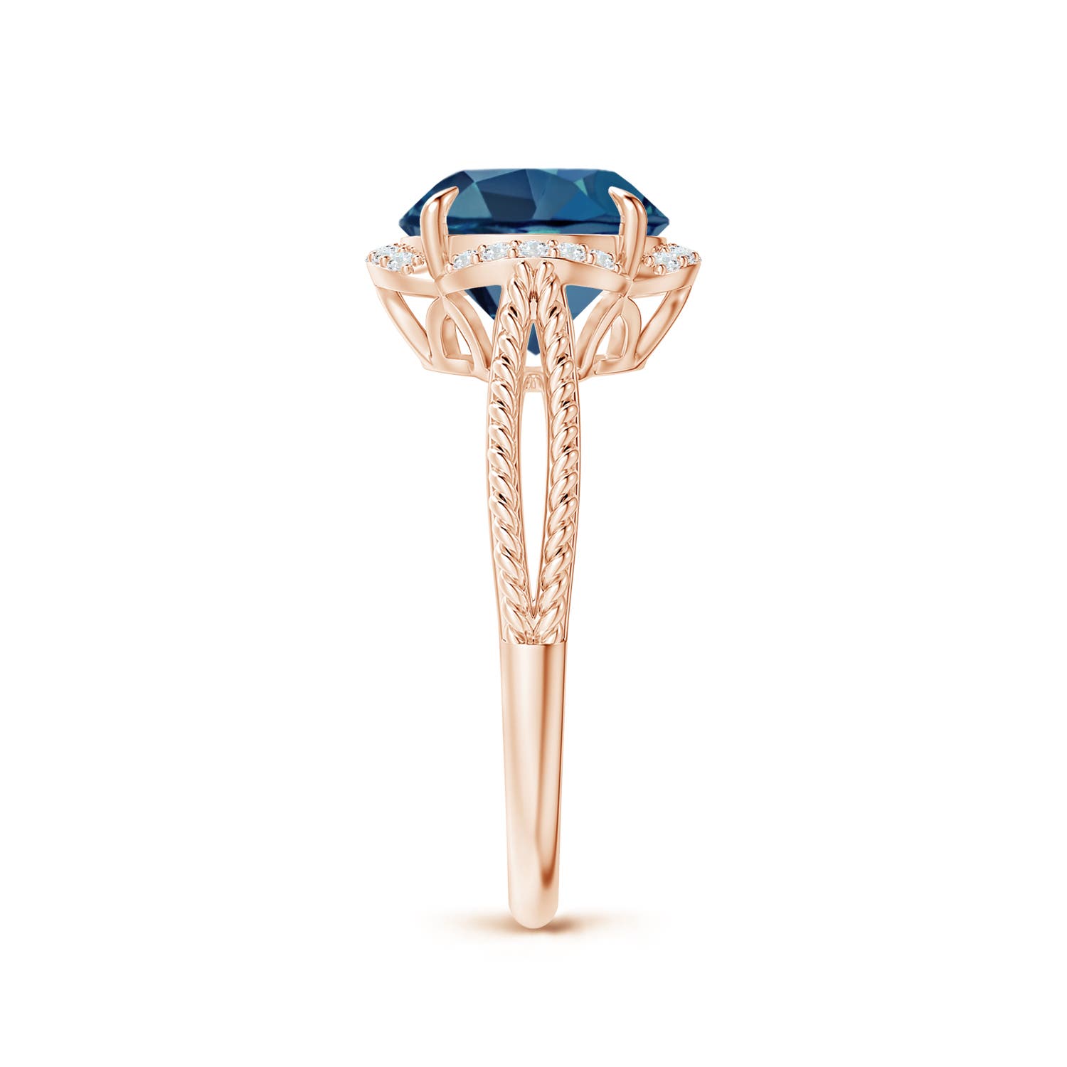 AA - London Blue Topaz / 3.42 CT / 14 KT Rose Gold