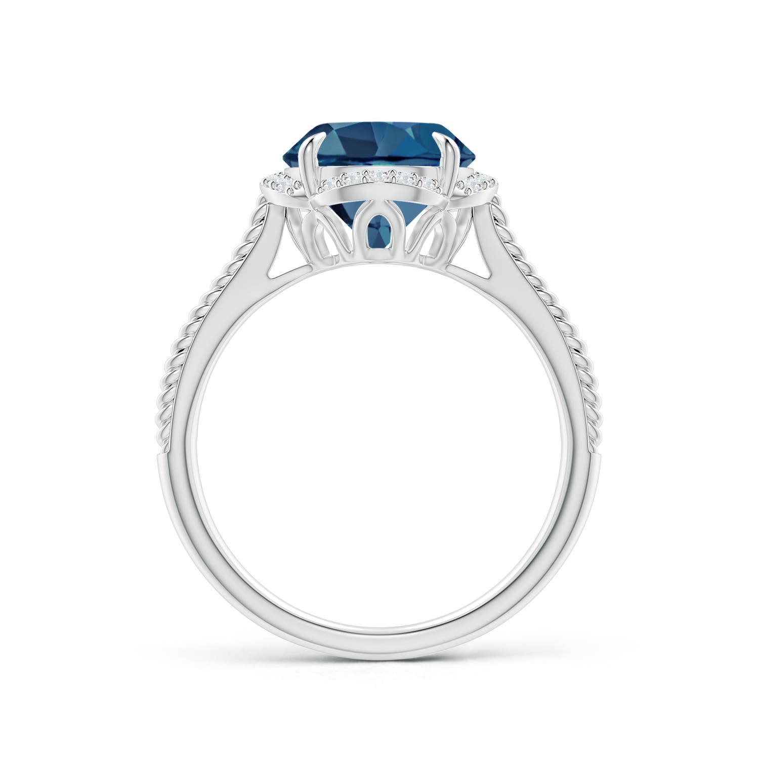 AA - London Blue Topaz / 3.42 CT / 14 KT White Gold