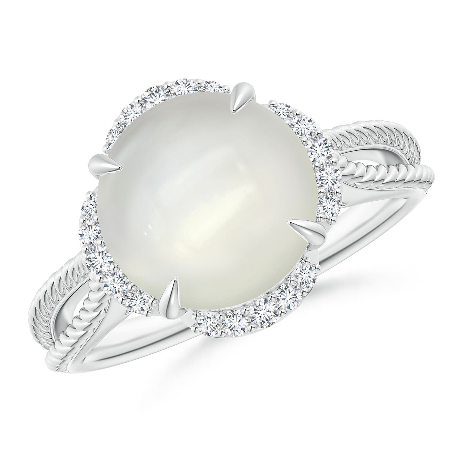 AAAA - Moonstone / 3.85 CT / 14 KT White Gold