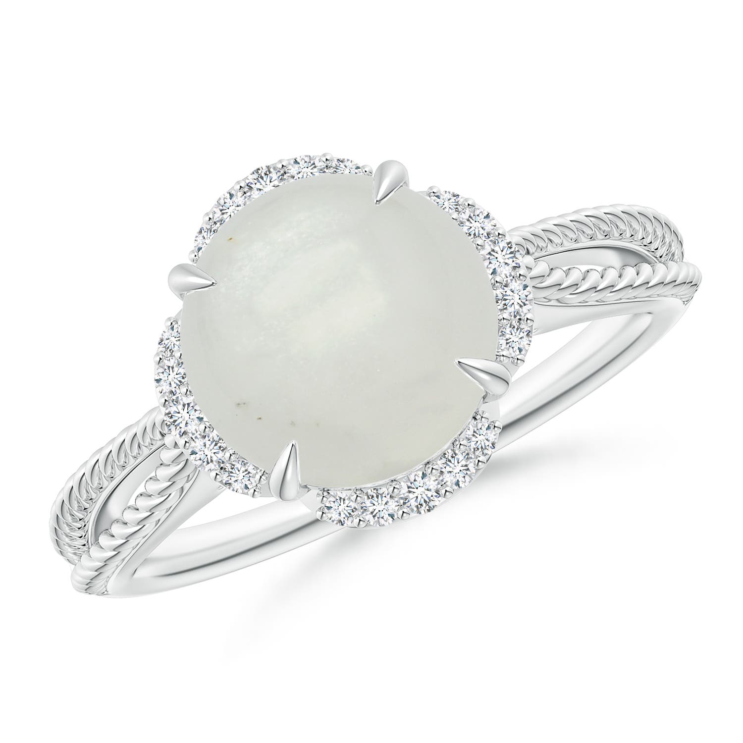 A - Moonstone / 2.82 CT / 14 KT White Gold