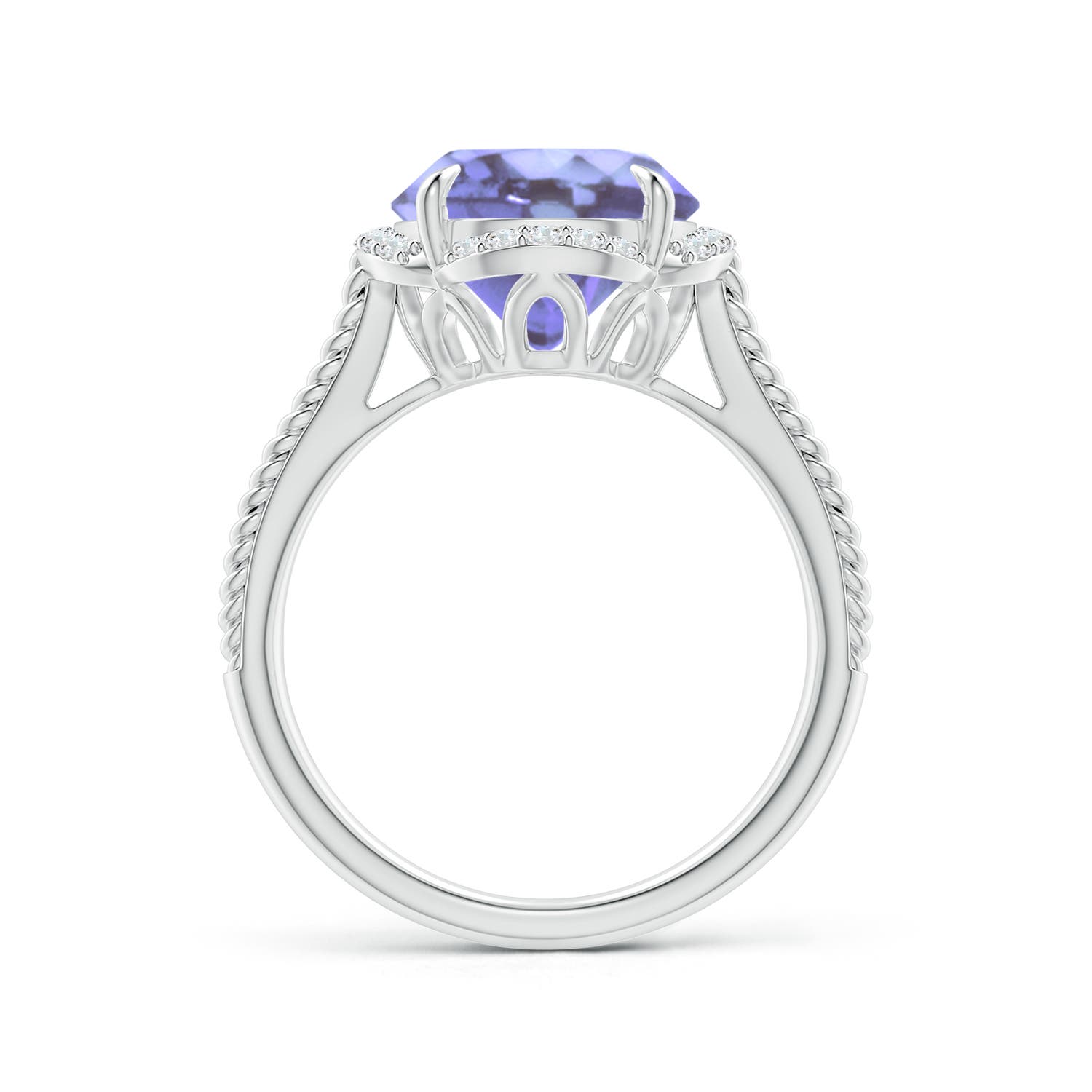 A - Tanzanite / 3.65 CT / 14 KT White Gold