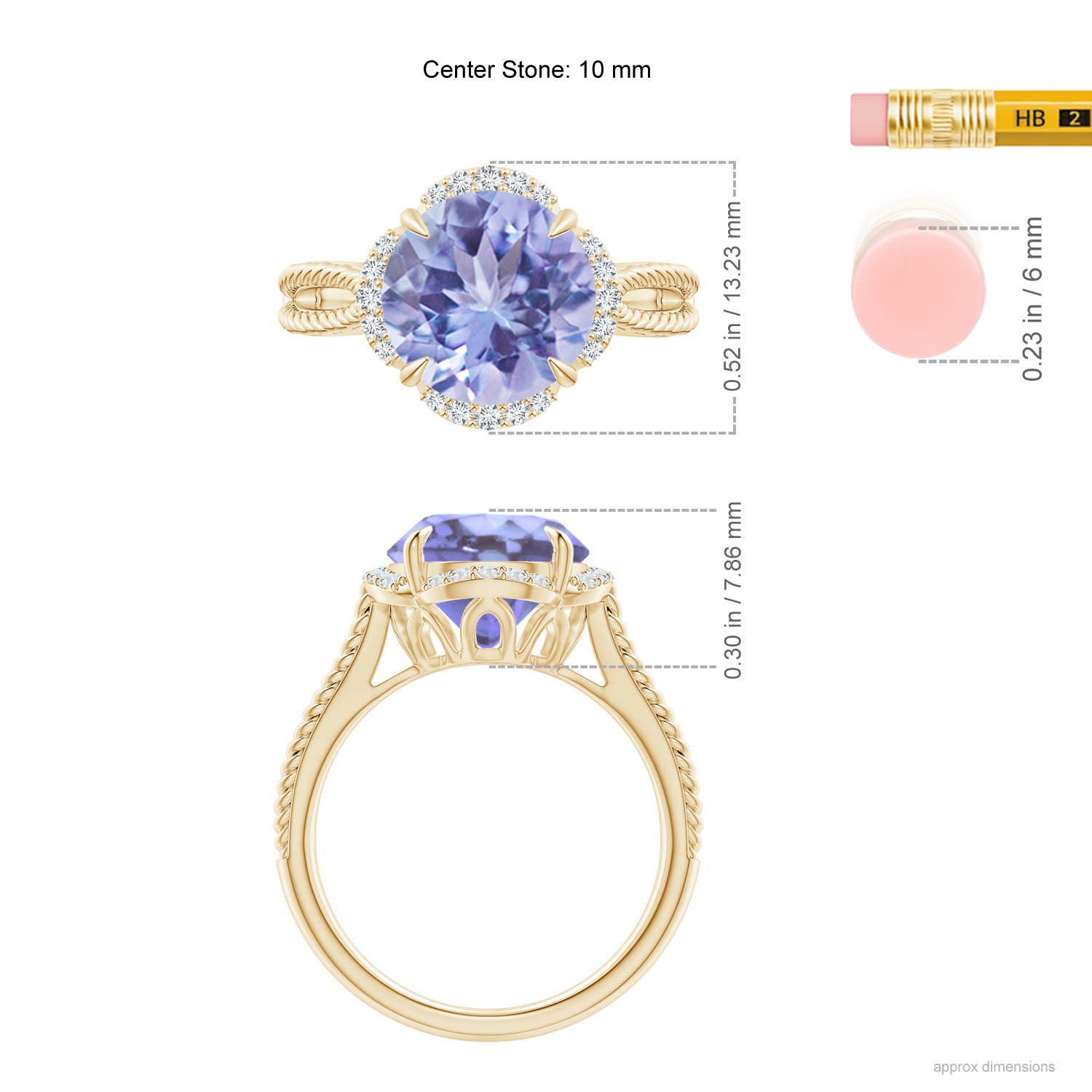 A - Tanzanite / 3.65 CT / 14 KT Yellow Gold