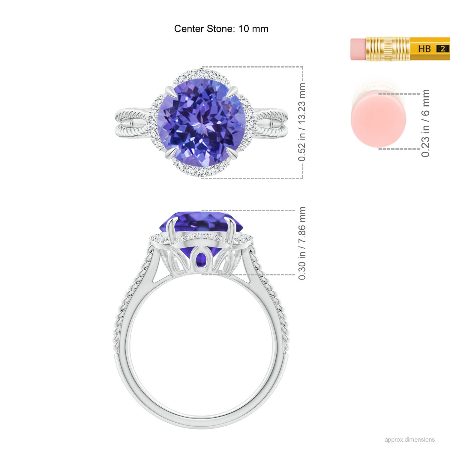 AA - Tanzanite / 3.65 CT / 14 KT White Gold