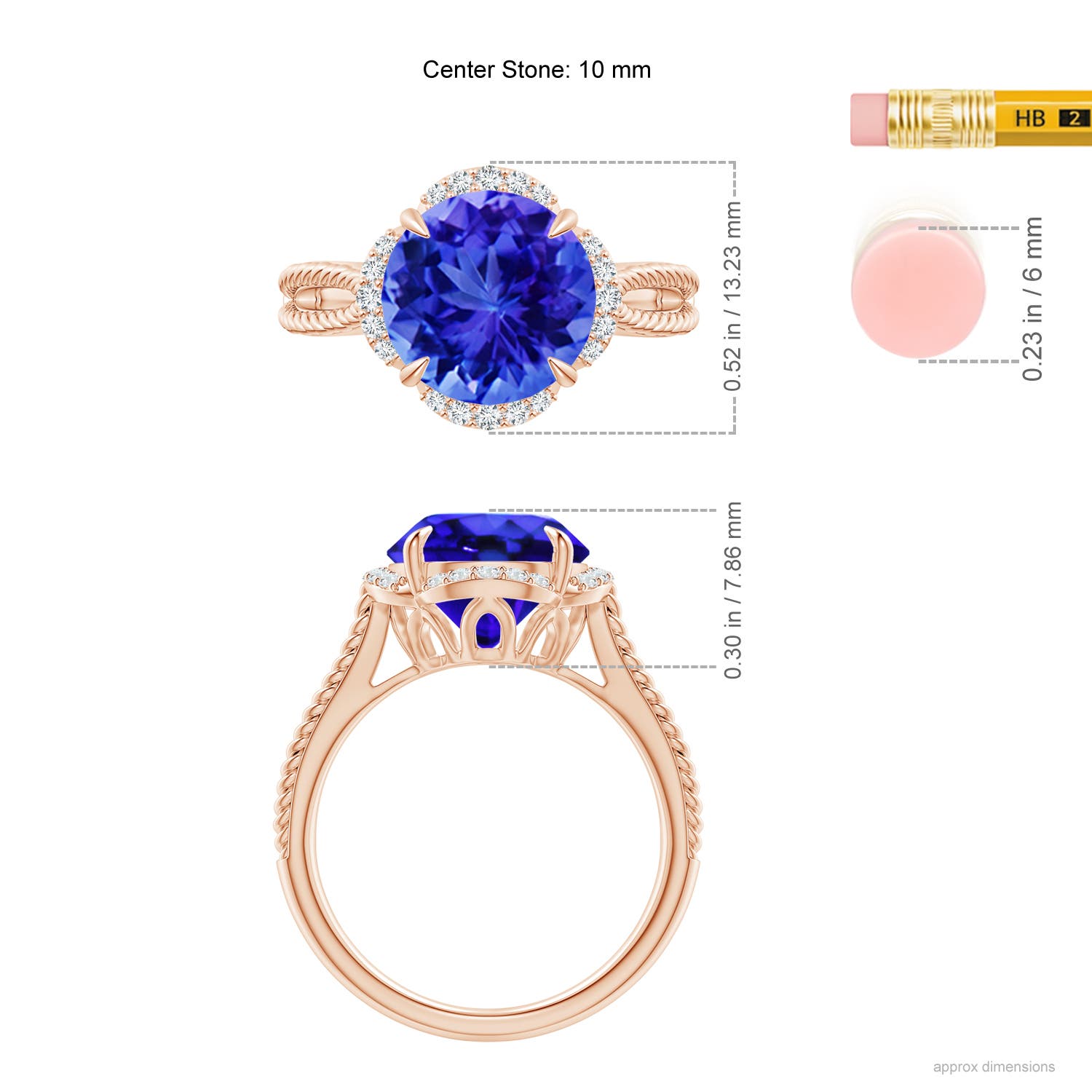 AAA - Tanzanite / 3.65 CT / 14 KT Rose Gold