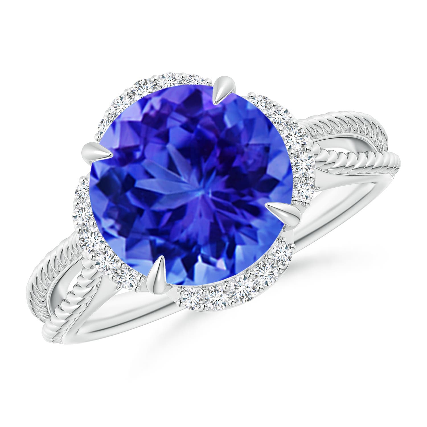 AAA - Tanzanite / 3.65 CT / 14 KT White Gold