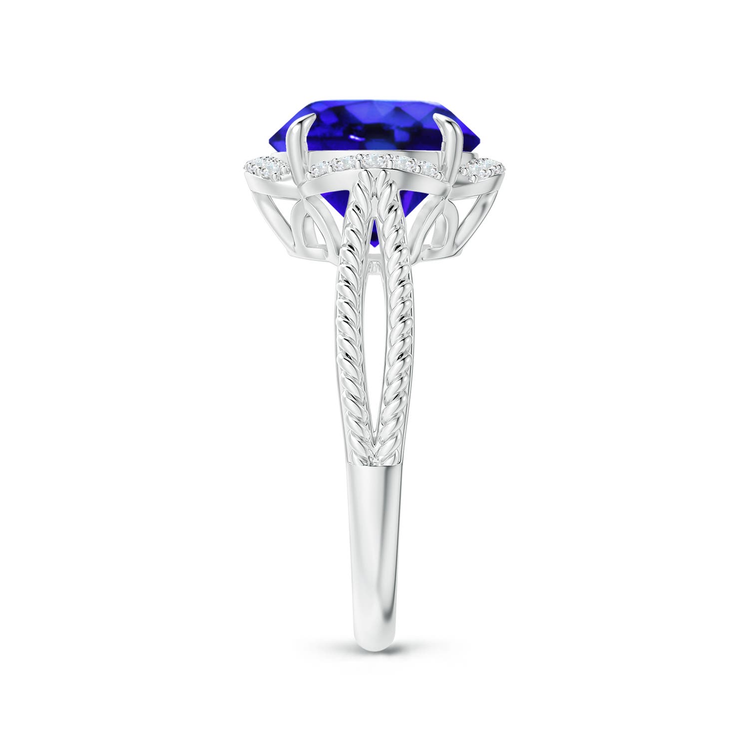 AAA - Tanzanite / 3.65 CT / 14 KT White Gold