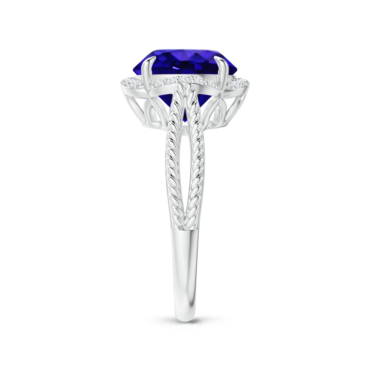 AAAA - Tanzanite / 3.65 CT / 14 KT White Gold