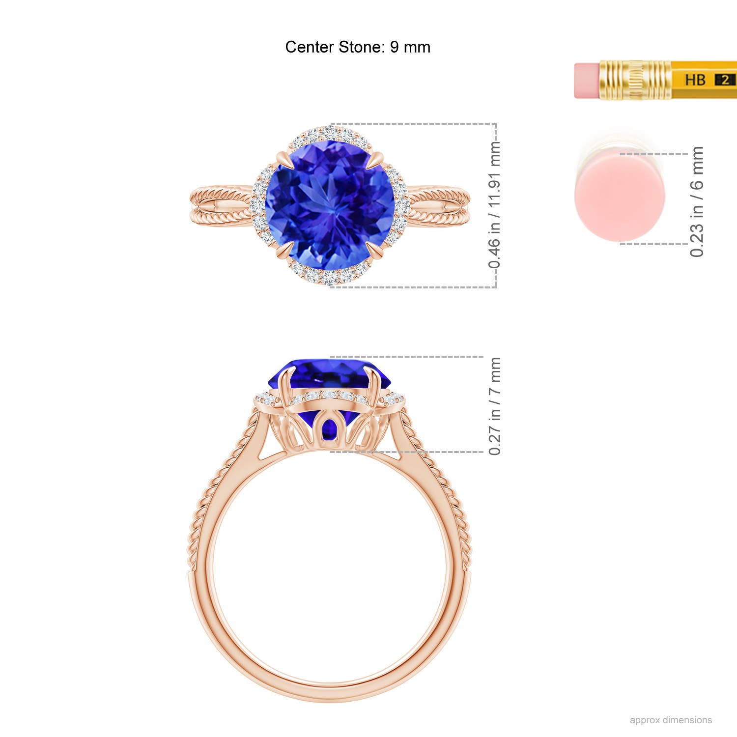 AAA - Tanzanite / 2.52 CT / 14 KT Rose Gold