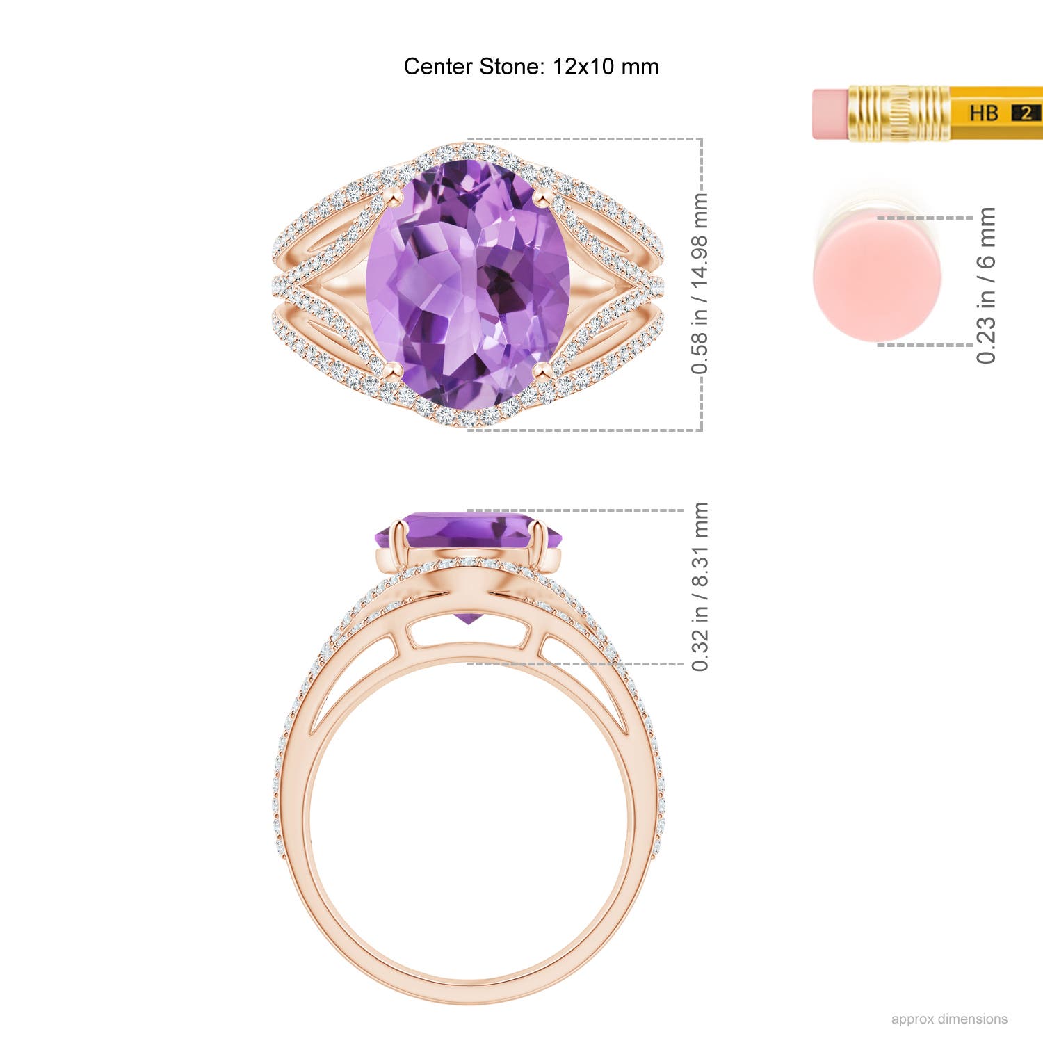 A - Amethyst / 4.94 CT / 14 KT Rose Gold