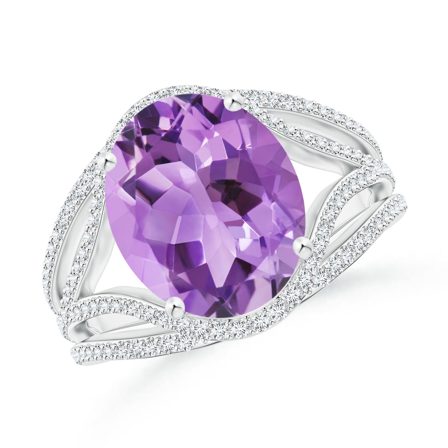 A - Amethyst / 4.94 CT / 14 KT White Gold