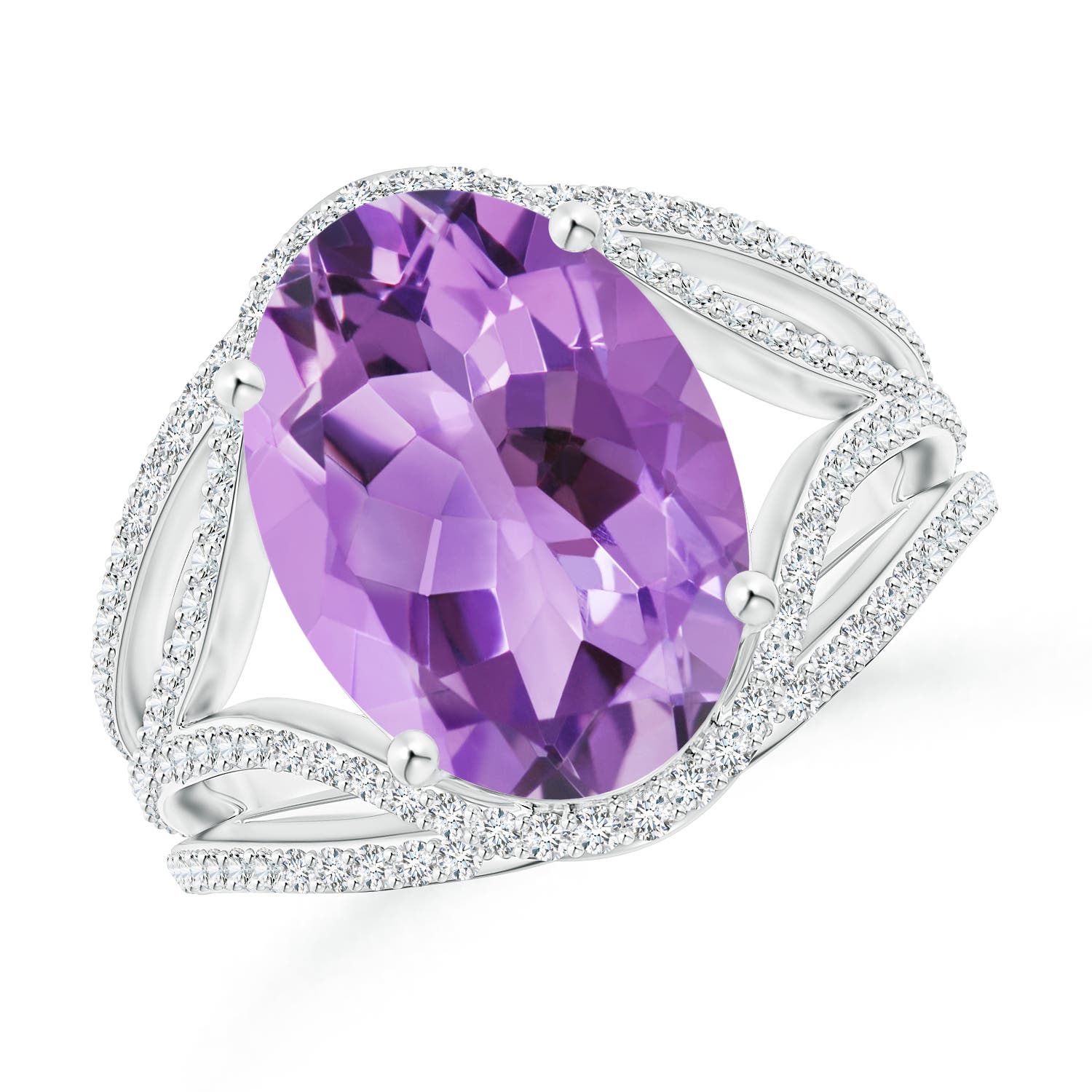 A - Amethyst / 5.89 CT / 14 KT White Gold
