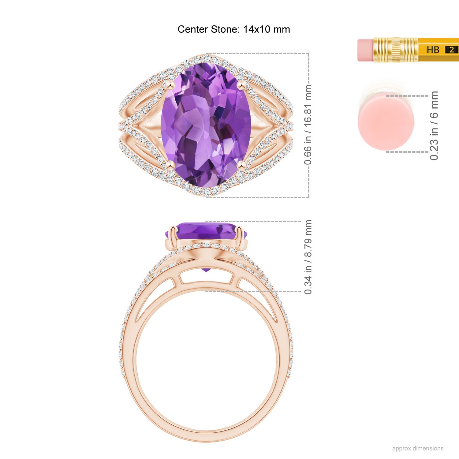 AA - Amethyst / 5.89 CT / 14 KT Rose Gold