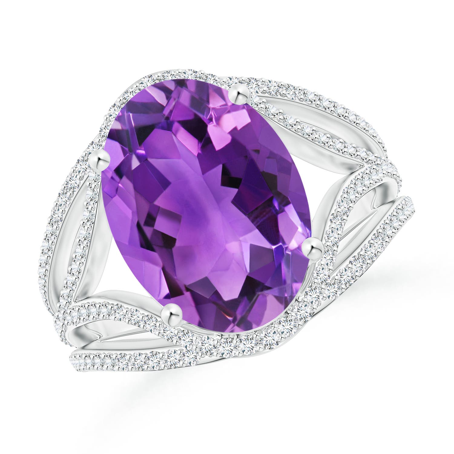 AAA - Amethyst / 5.89 CT / 14 KT White Gold