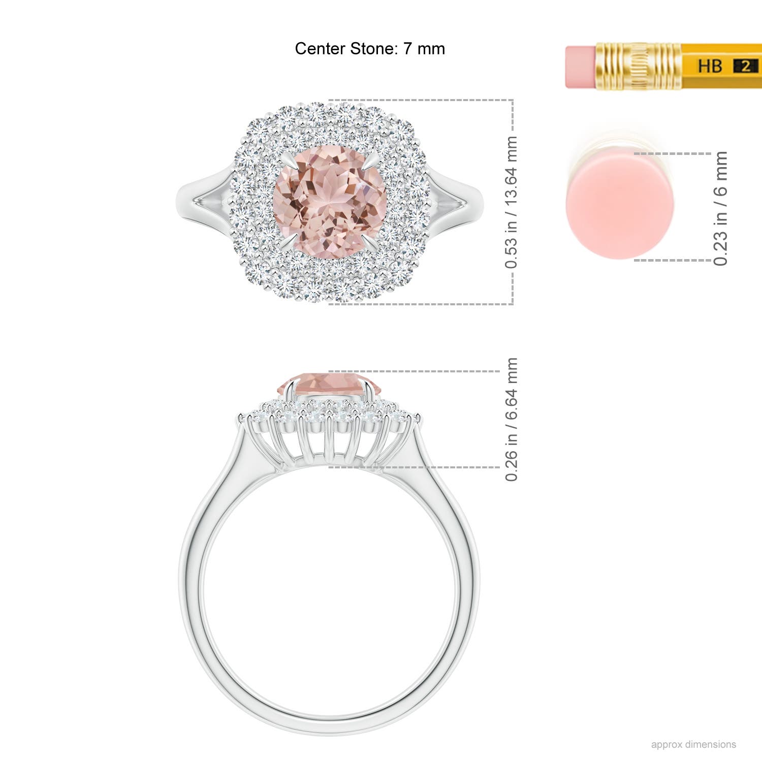 AAA - Morganite / 1.71 CT / 14 KT White Gold