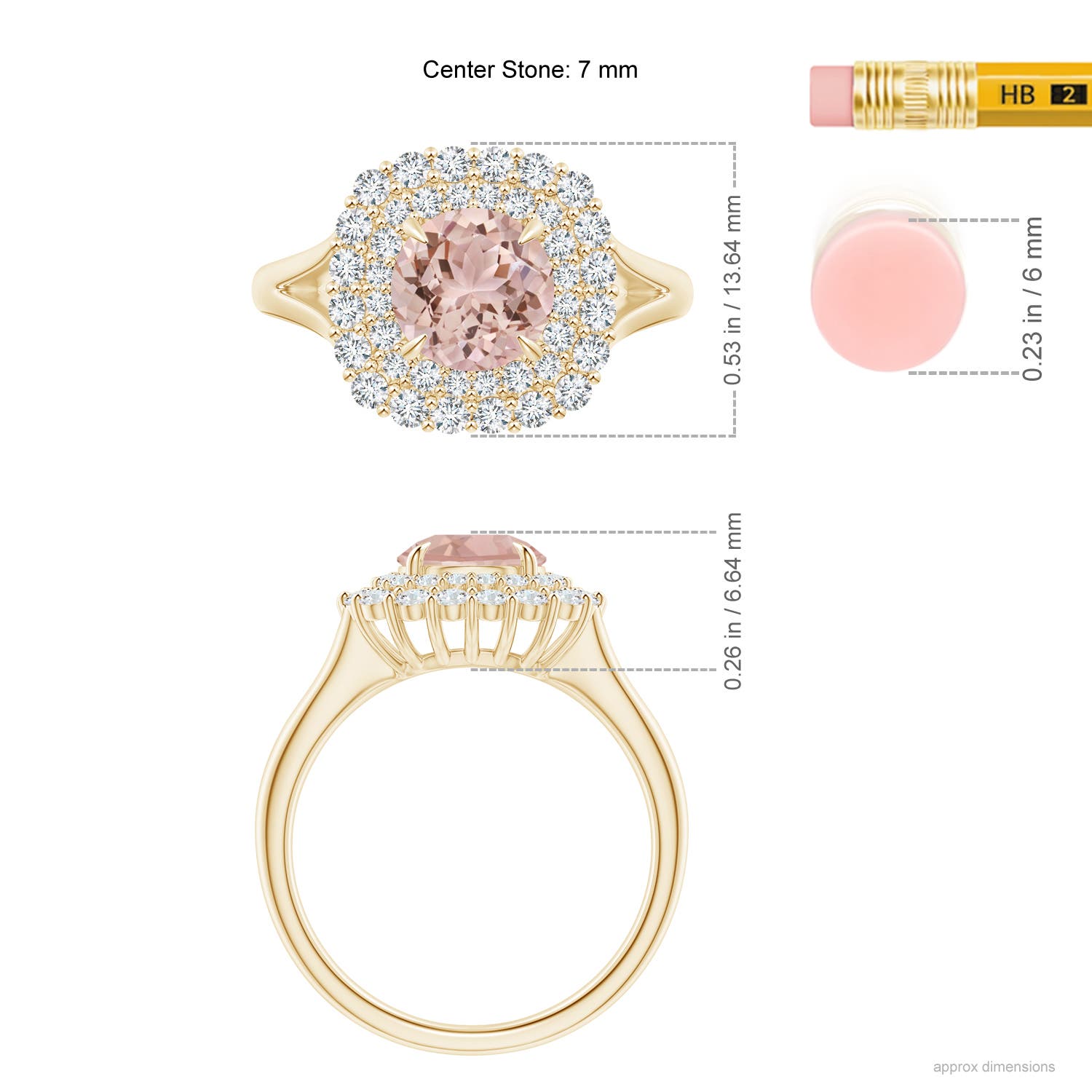 AAA - Morganite / 1.71 CT / 14 KT Yellow Gold