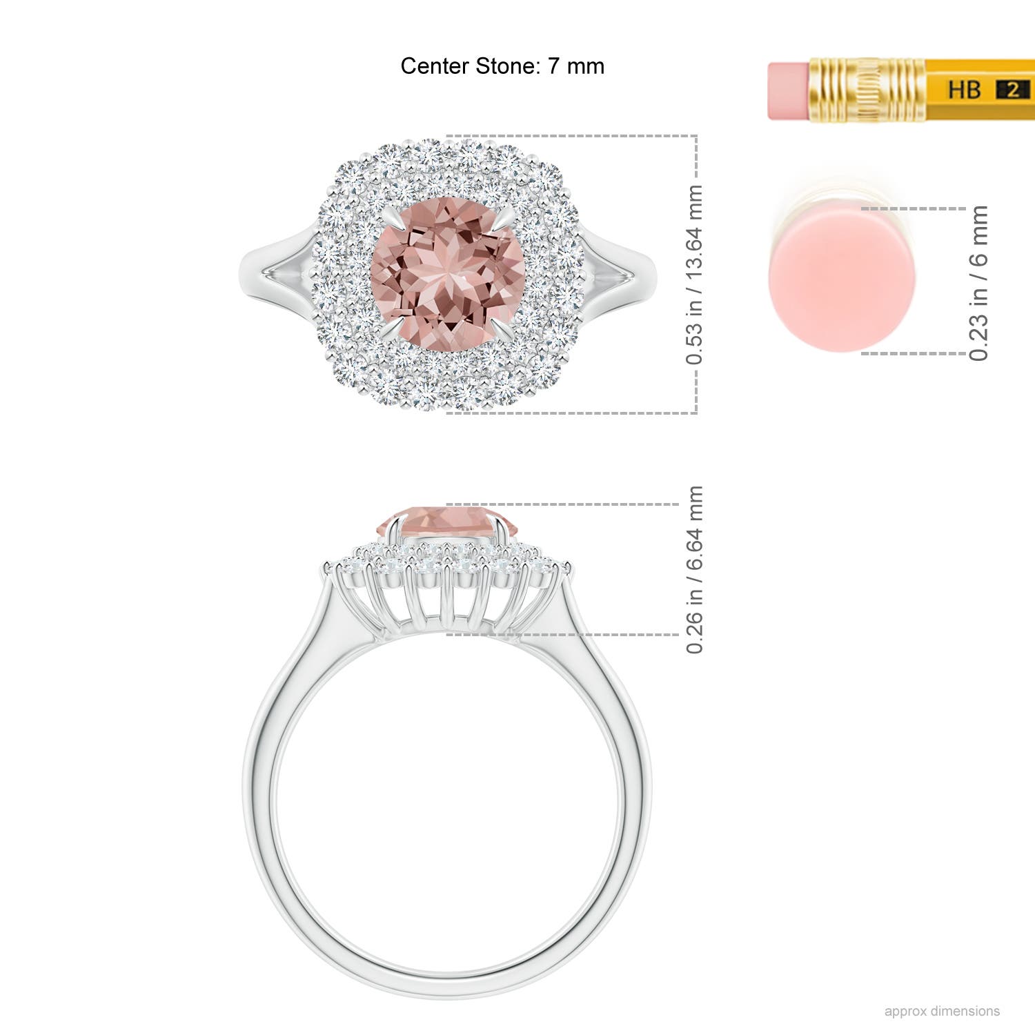 AAAA - Morganite / 1.71 CT / 14 KT White Gold