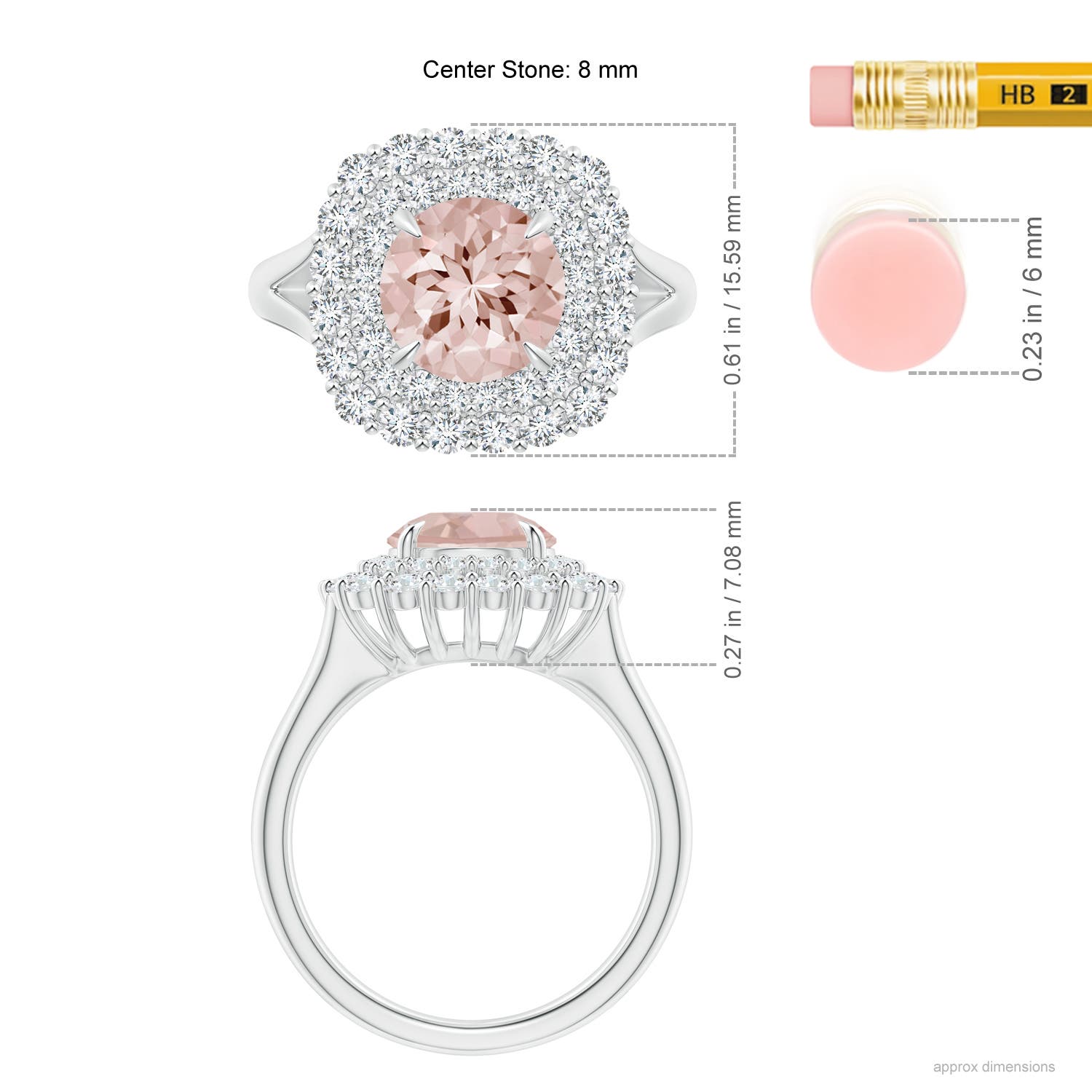 AA - Morganite / 2.52 CT / 14 KT White Gold