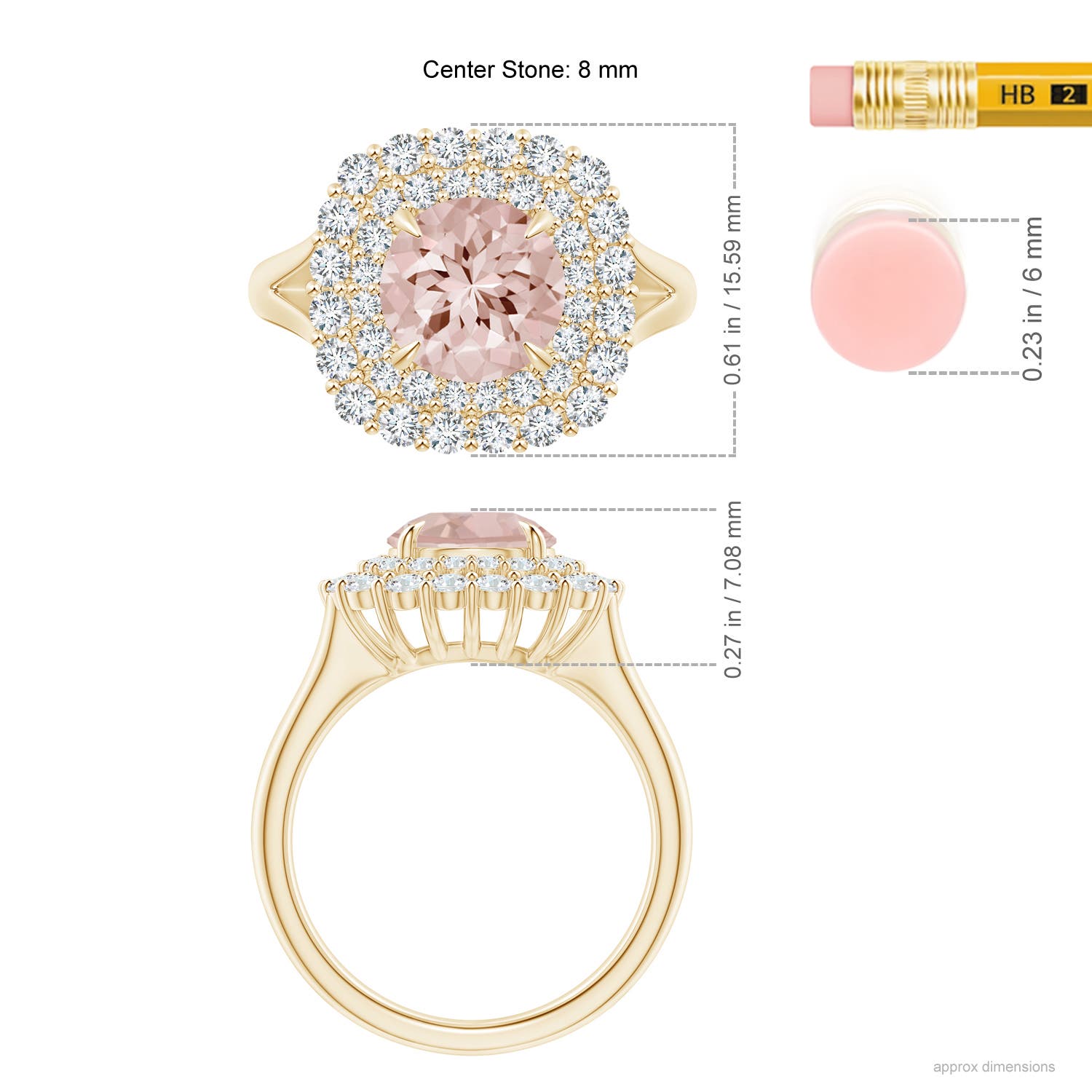 AA - Morganite / 2.52 CT / 14 KT Yellow Gold