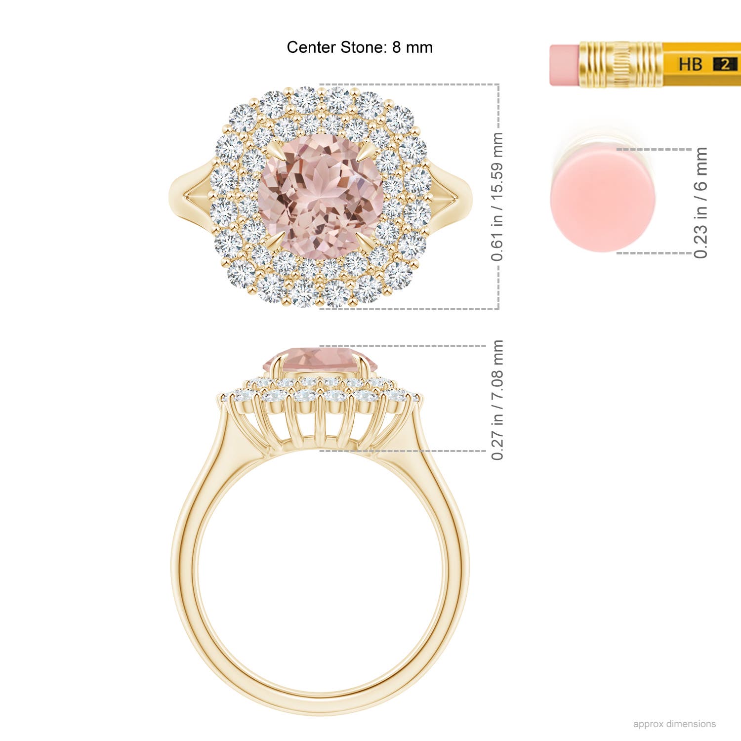 AAA - Morganite / 2.52 CT / 14 KT Yellow Gold