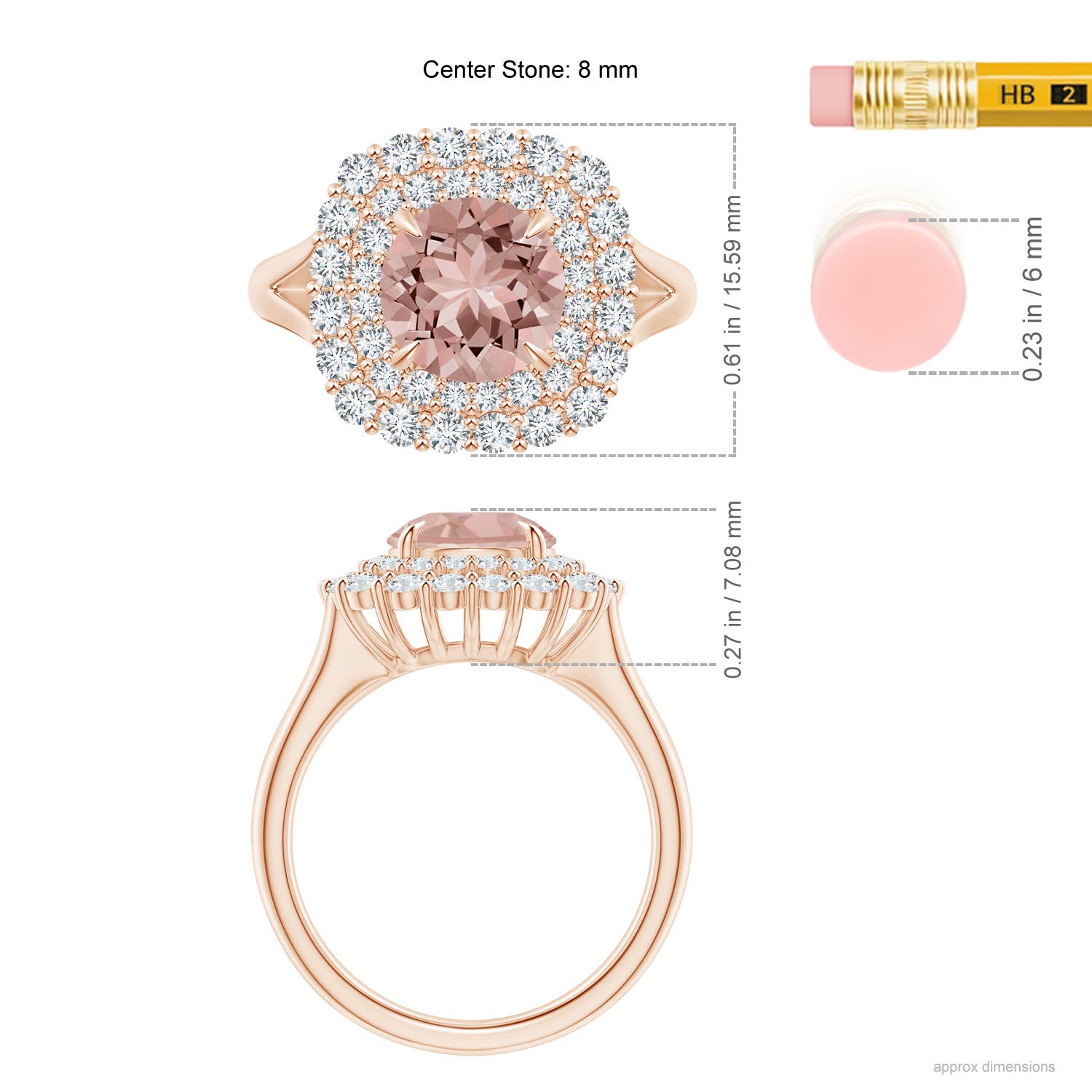 AAAA - Morganite / 2.52 CT / 14 KT Rose Gold