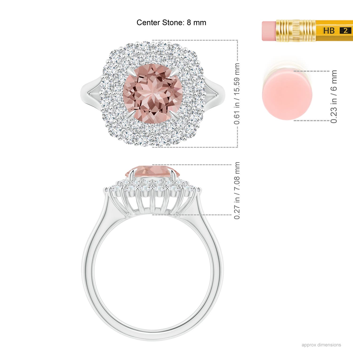 AAAA - Morganite / 2.52 CT / 14 KT White Gold