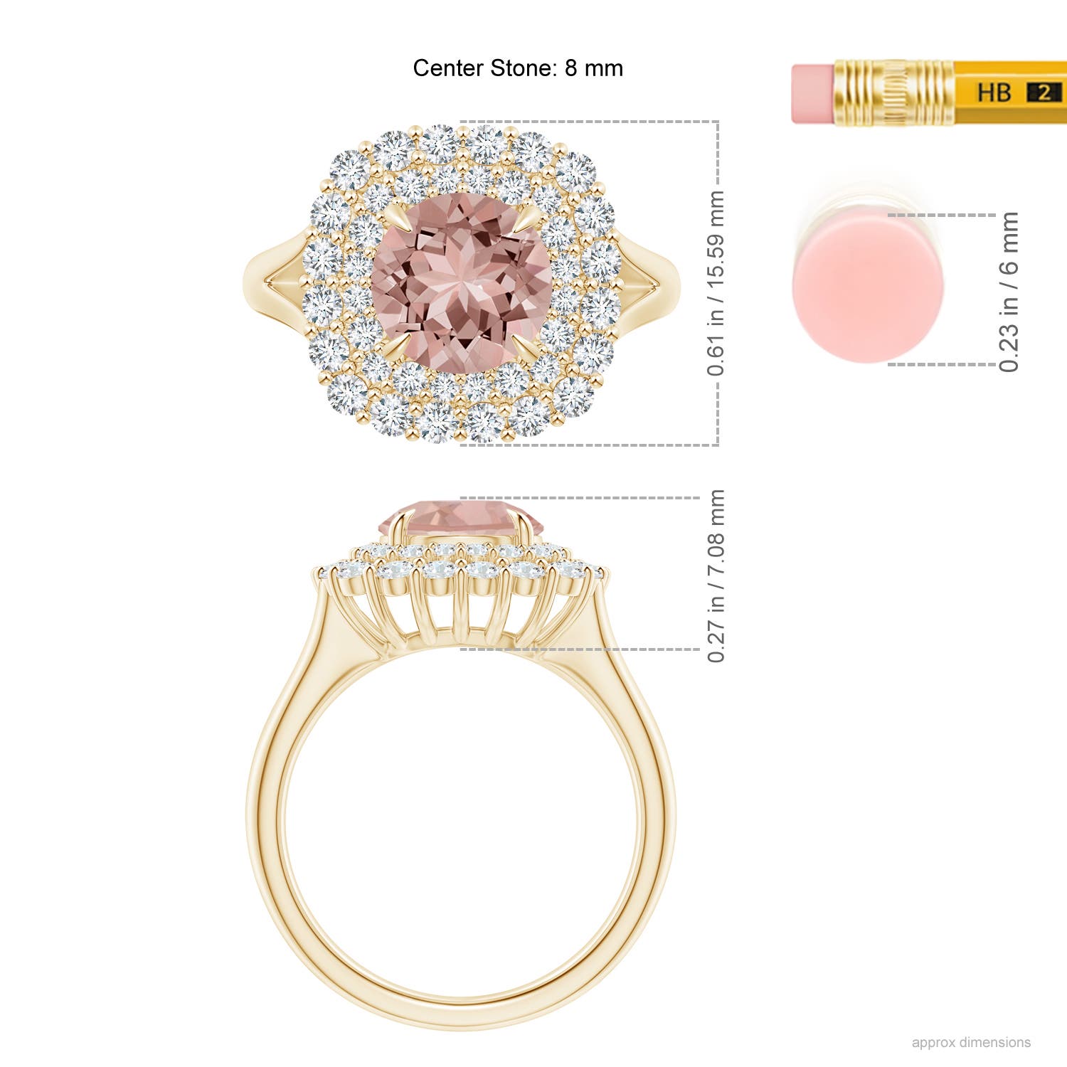 AAAA - Morganite / 2.52 CT / 14 KT Yellow Gold