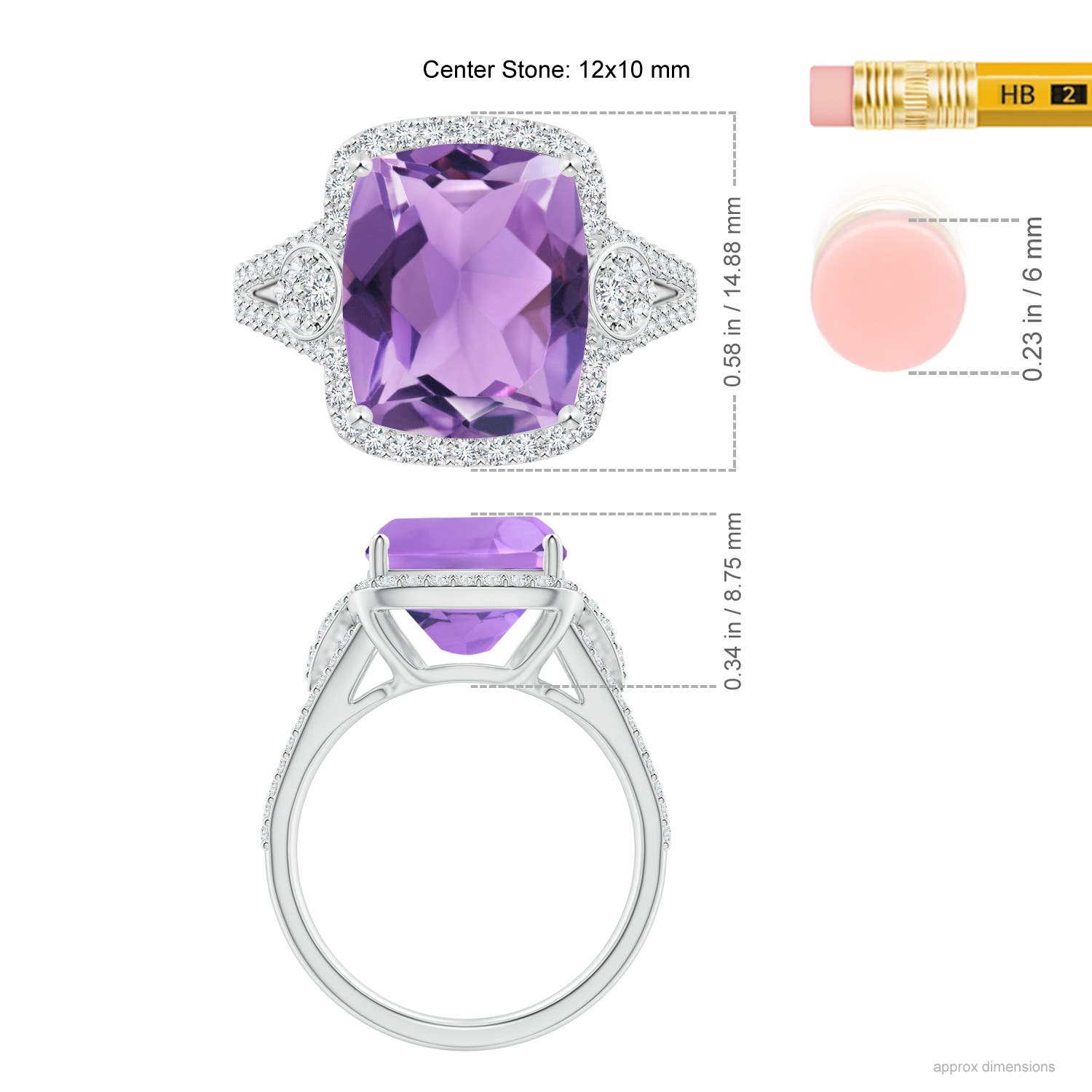 A - Amethyst / 5.06 CT / 14 KT White Gold