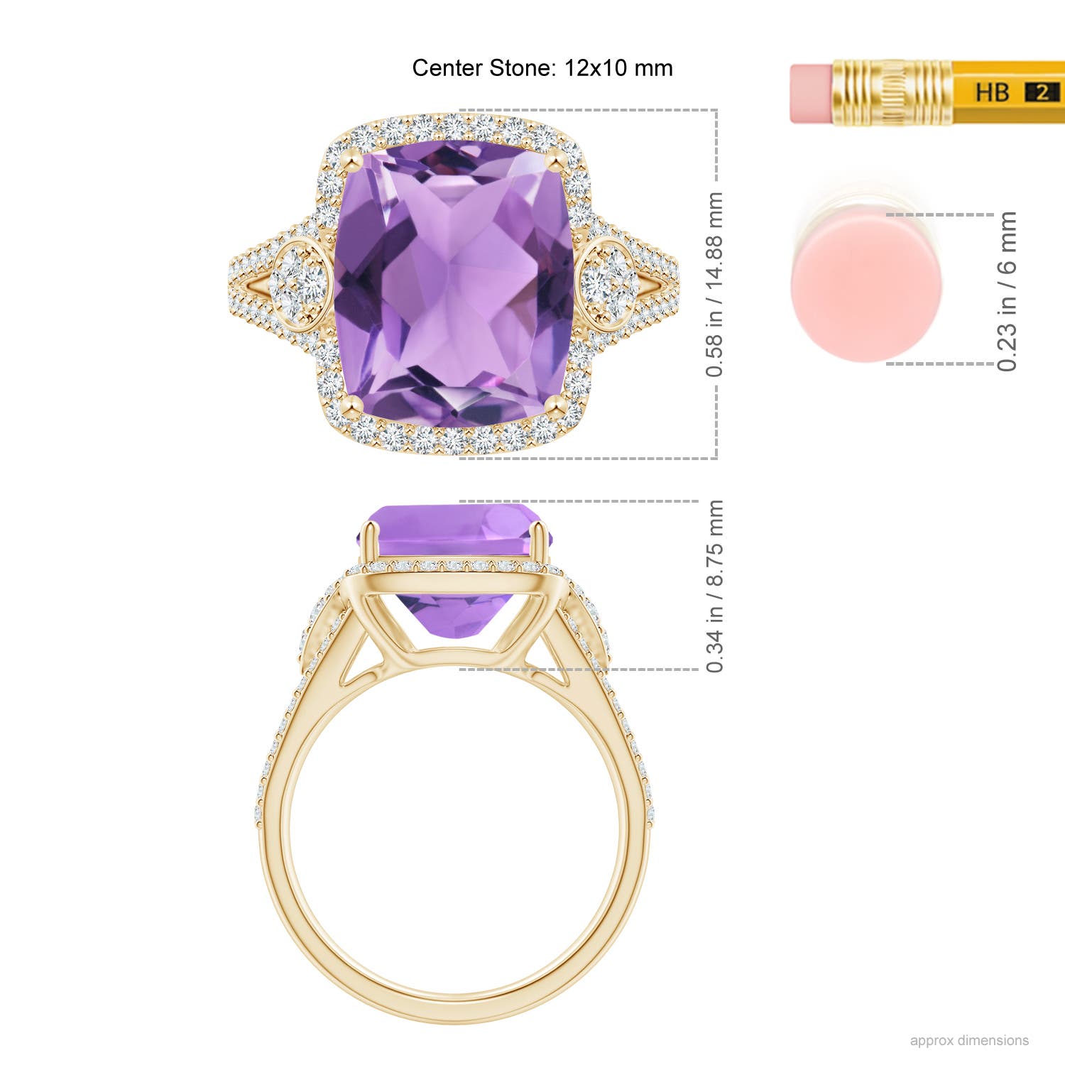A - Amethyst / 5.06 CT / 14 KT Yellow Gold