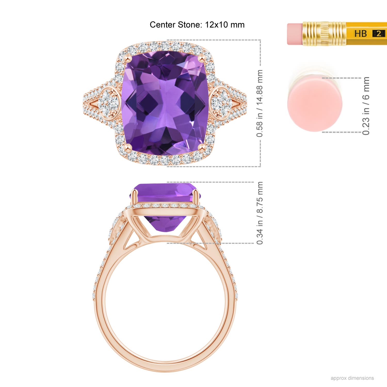 AAA - Amethyst / 5.06 CT / 14 KT Rose Gold