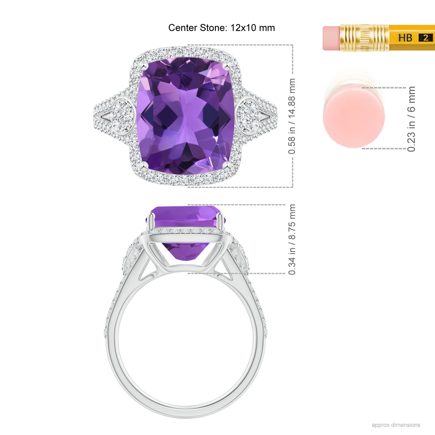 AAA - Amethyst / 5.06 CT / 14 KT White Gold