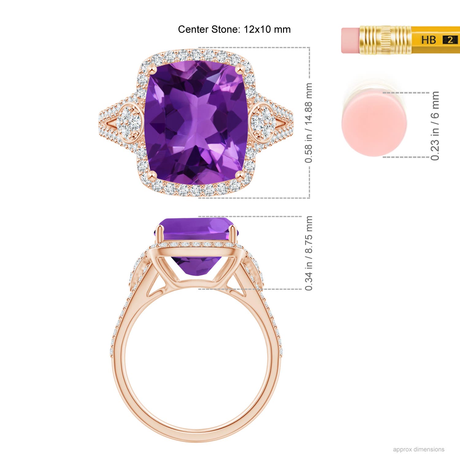 AAAA - Amethyst / 5.06 CT / 14 KT Rose Gold