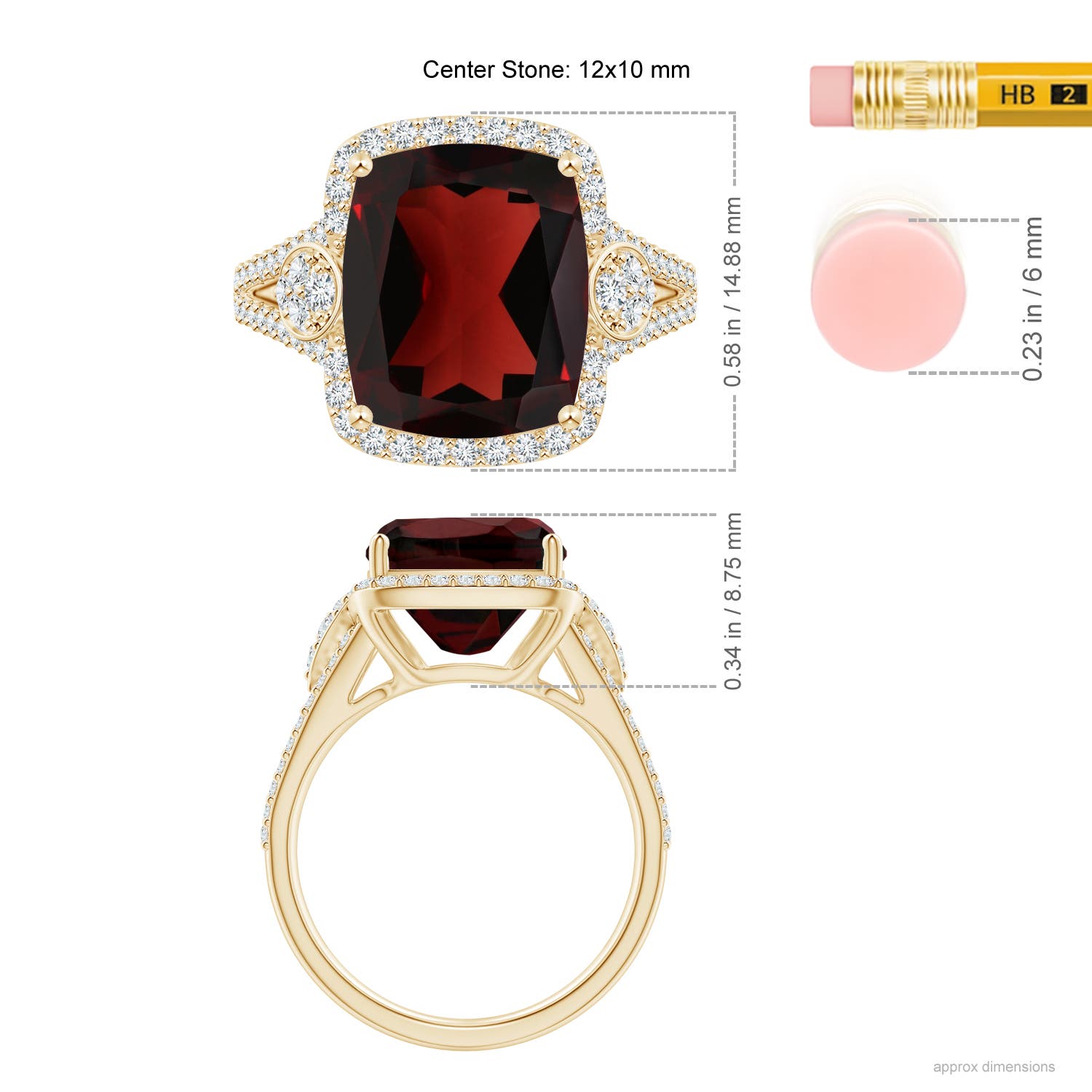 AA - Garnet / 5.81 CT / 14 KT Yellow Gold