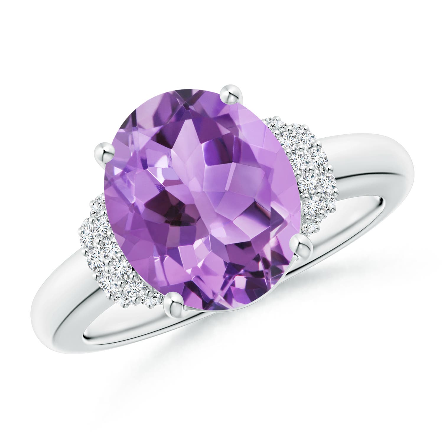 A - Amethyst / 3.35 CT / 14 KT White Gold