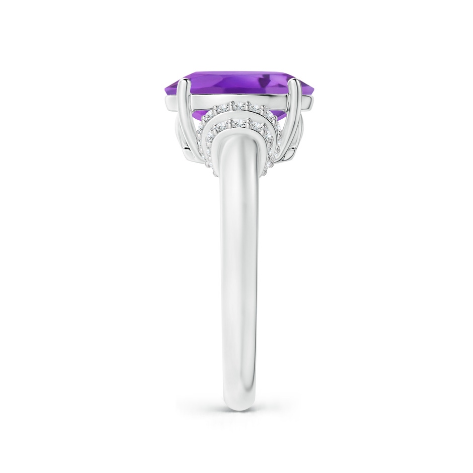 11x9mm AA Oval Amethyst Cocktail Ring with Diamond Accents in P950 Platinum side 2