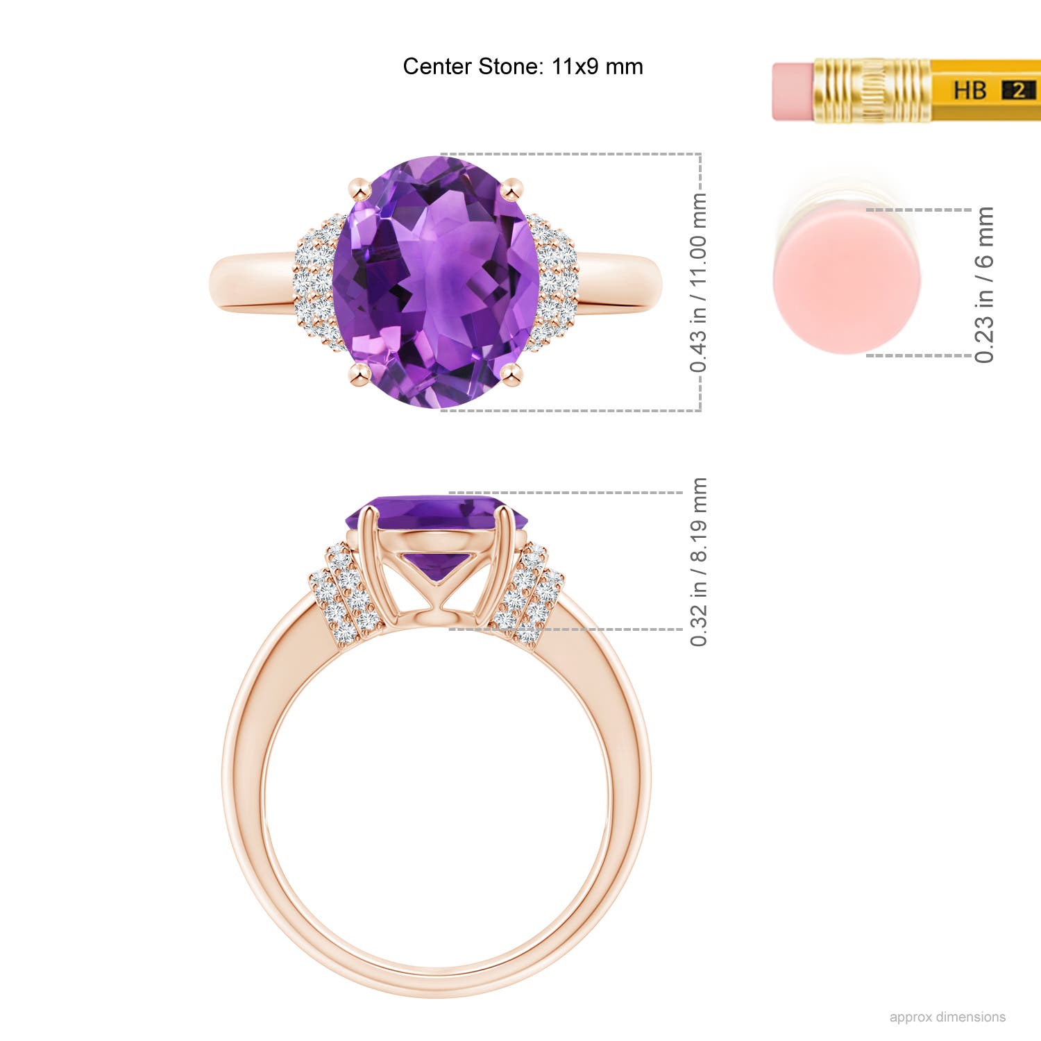 AAA - Amethyst / 3.35 CT / 14 KT Rose Gold