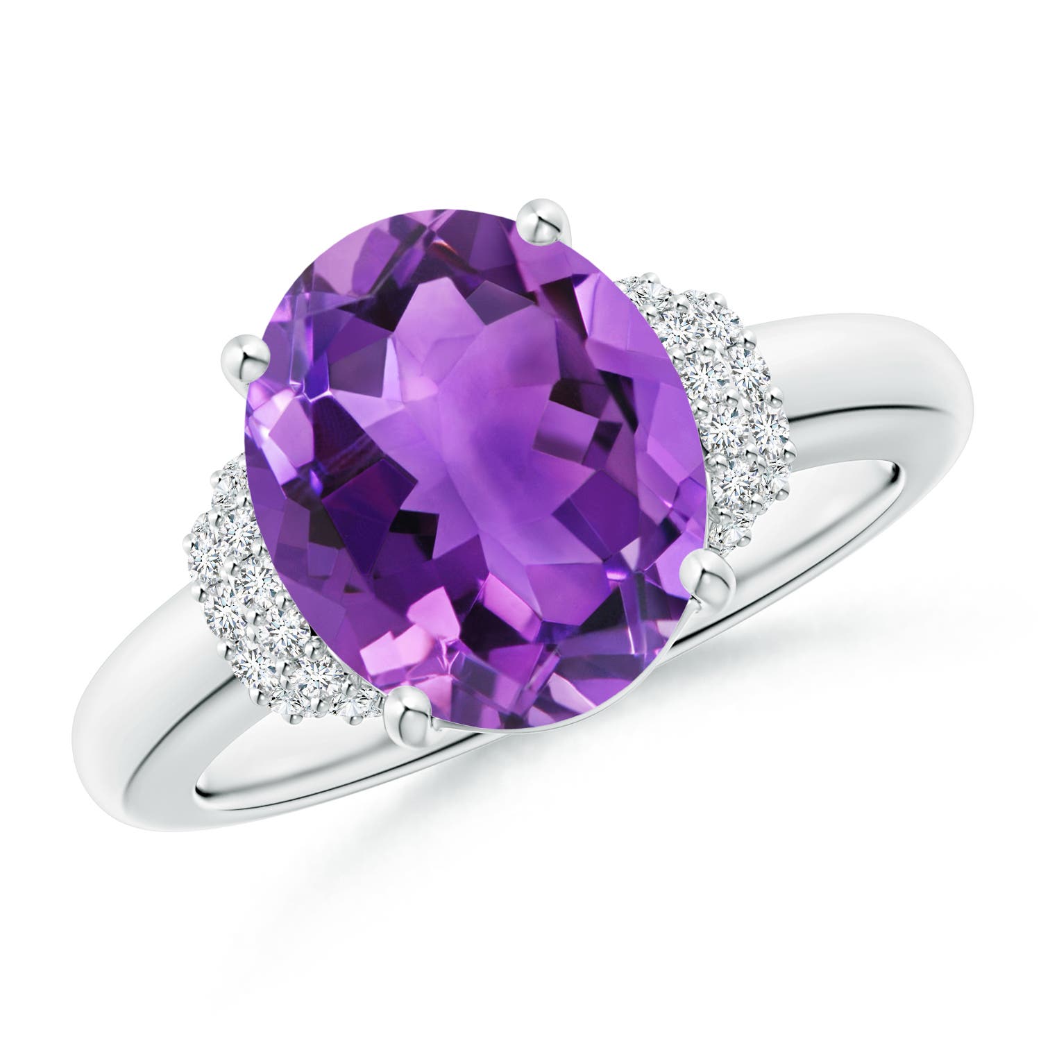 AAA - Amethyst / 3.35 CT / 14 KT White Gold