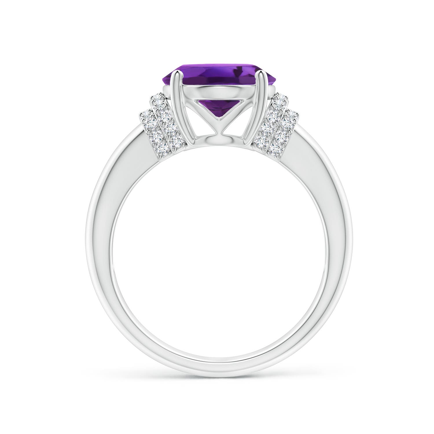 AAAA - Amethyst / 3.35 CT / 14 KT White Gold