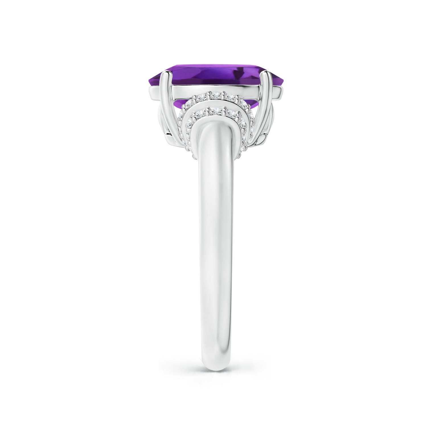 AAAA - Amethyst / 3.35 CT / 14 KT White Gold