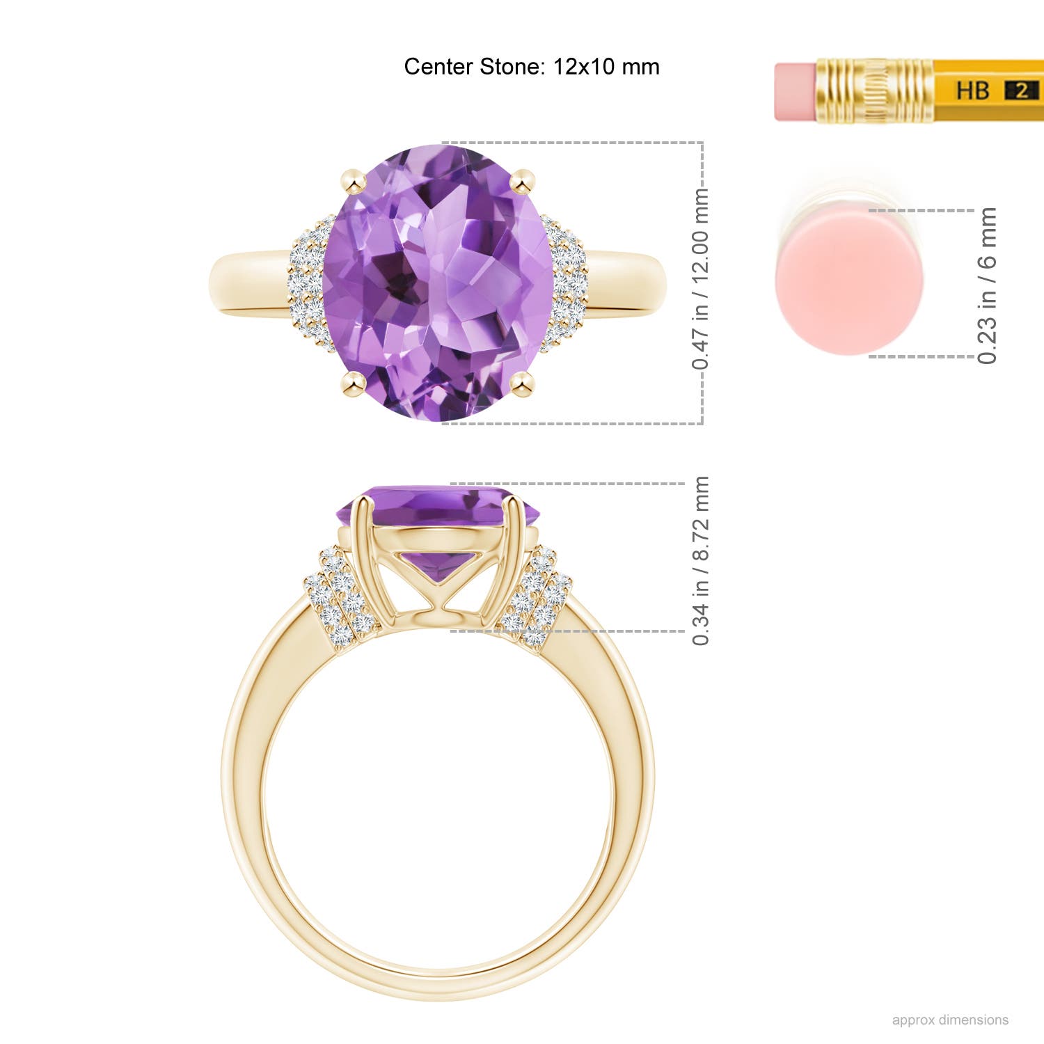 A - Amethyst / 4.54 CT / 14 KT Yellow Gold