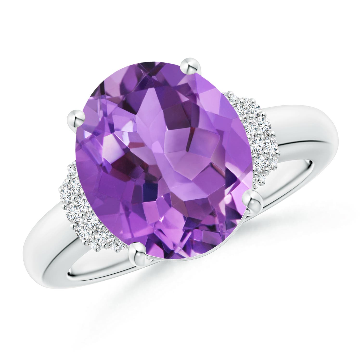 AA - Amethyst / 4.54 CT / 14 KT White Gold