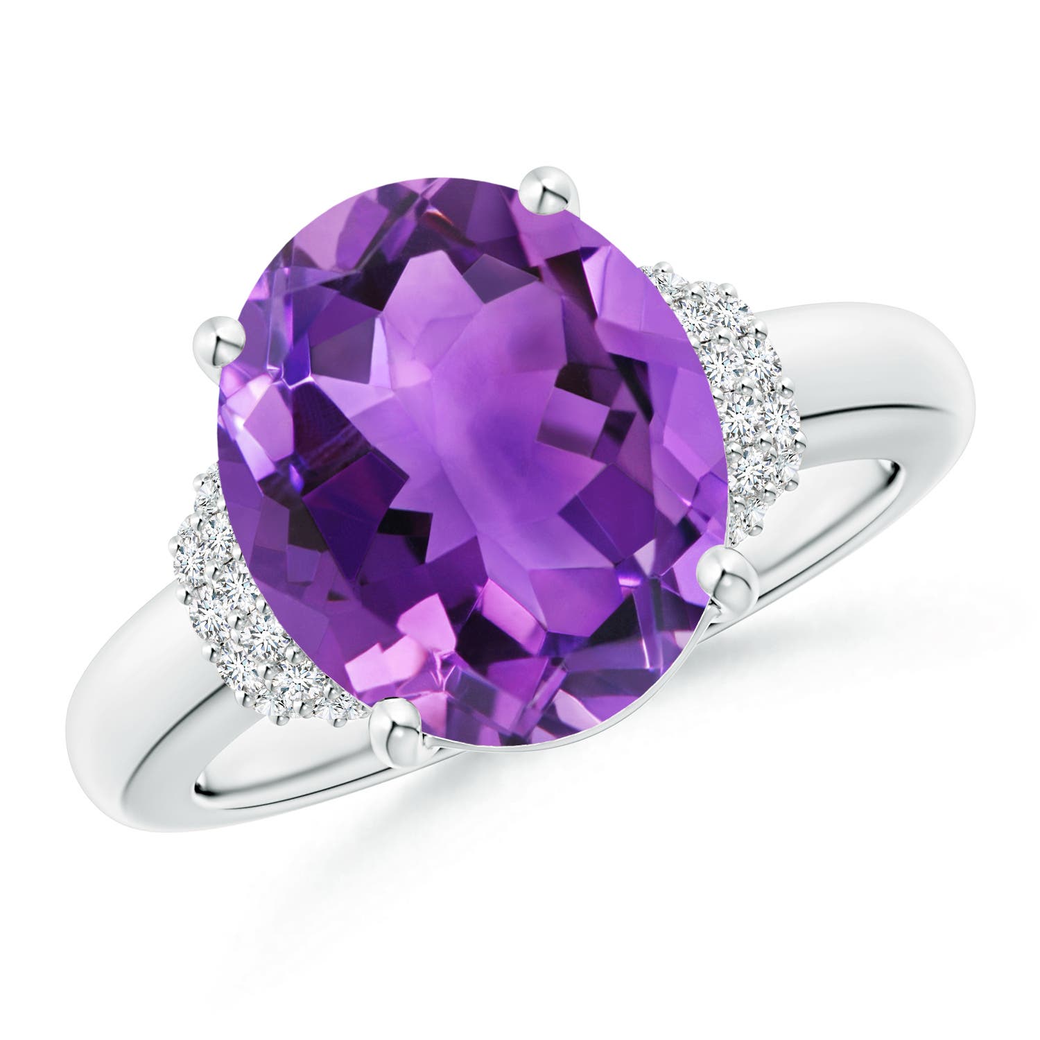 AAA - Amethyst / 4.54 CT / 14 KT White Gold