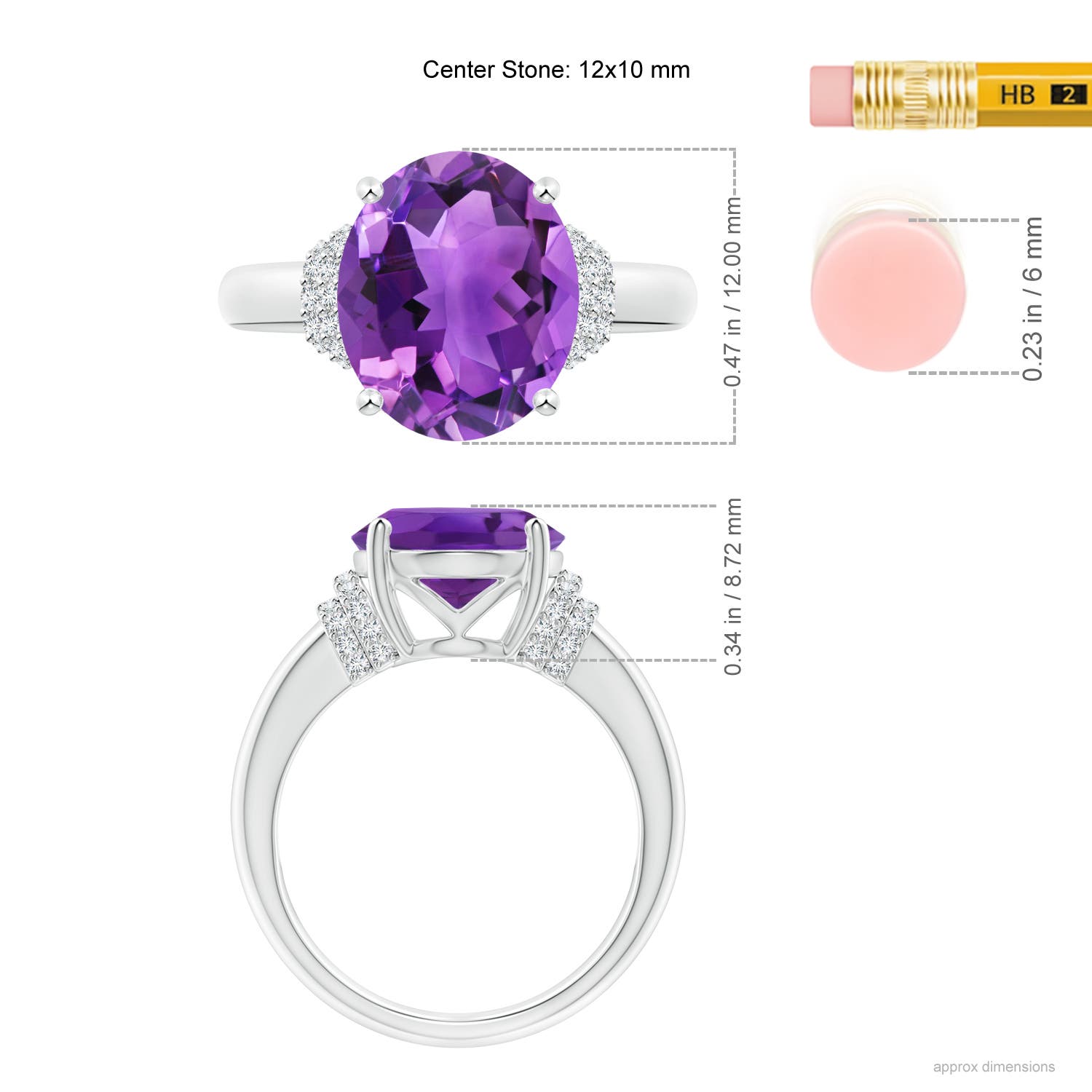 AAA - Amethyst / 4.54 CT / 14 KT White Gold