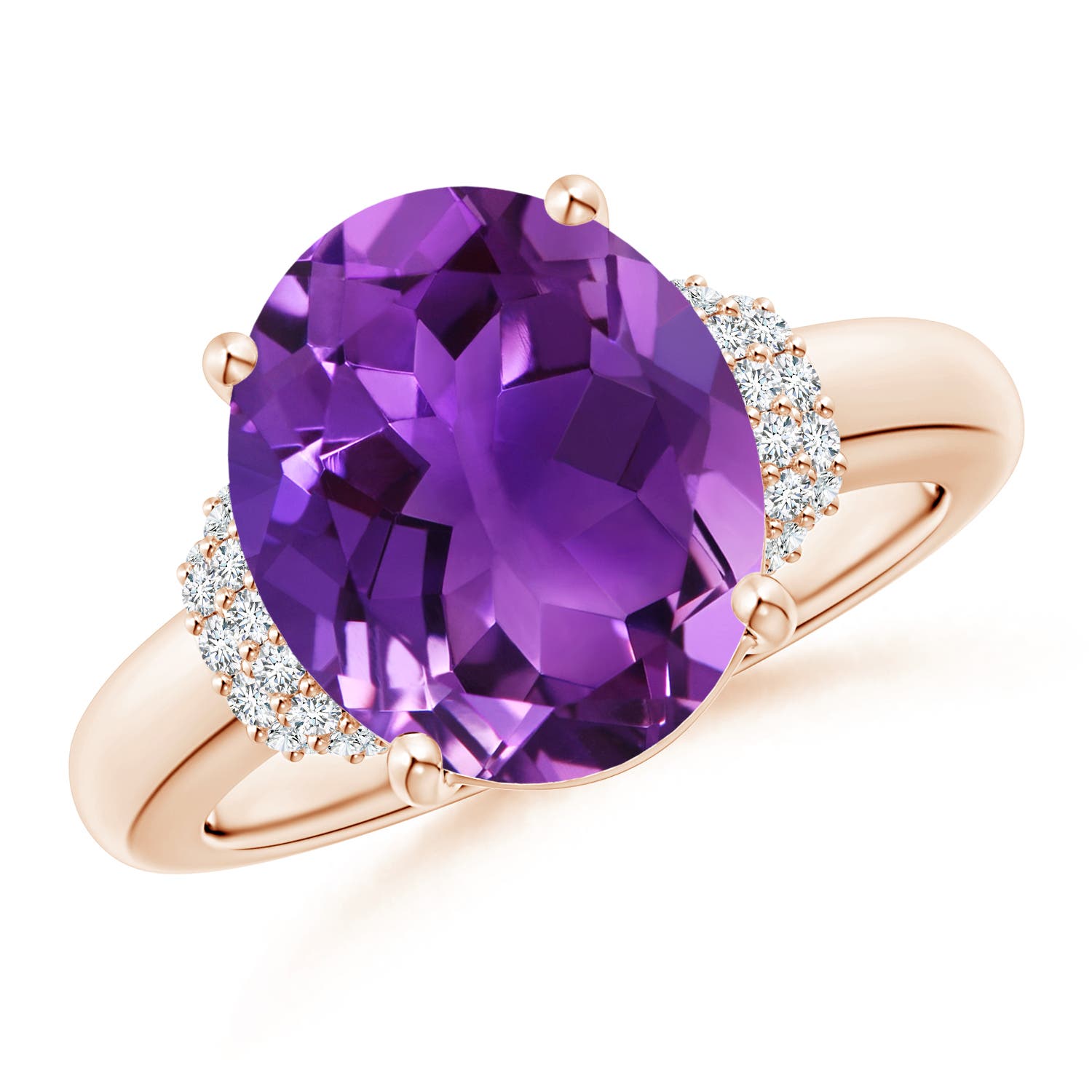 AAAA - Amethyst / 4.54 CT / 14 KT Rose Gold