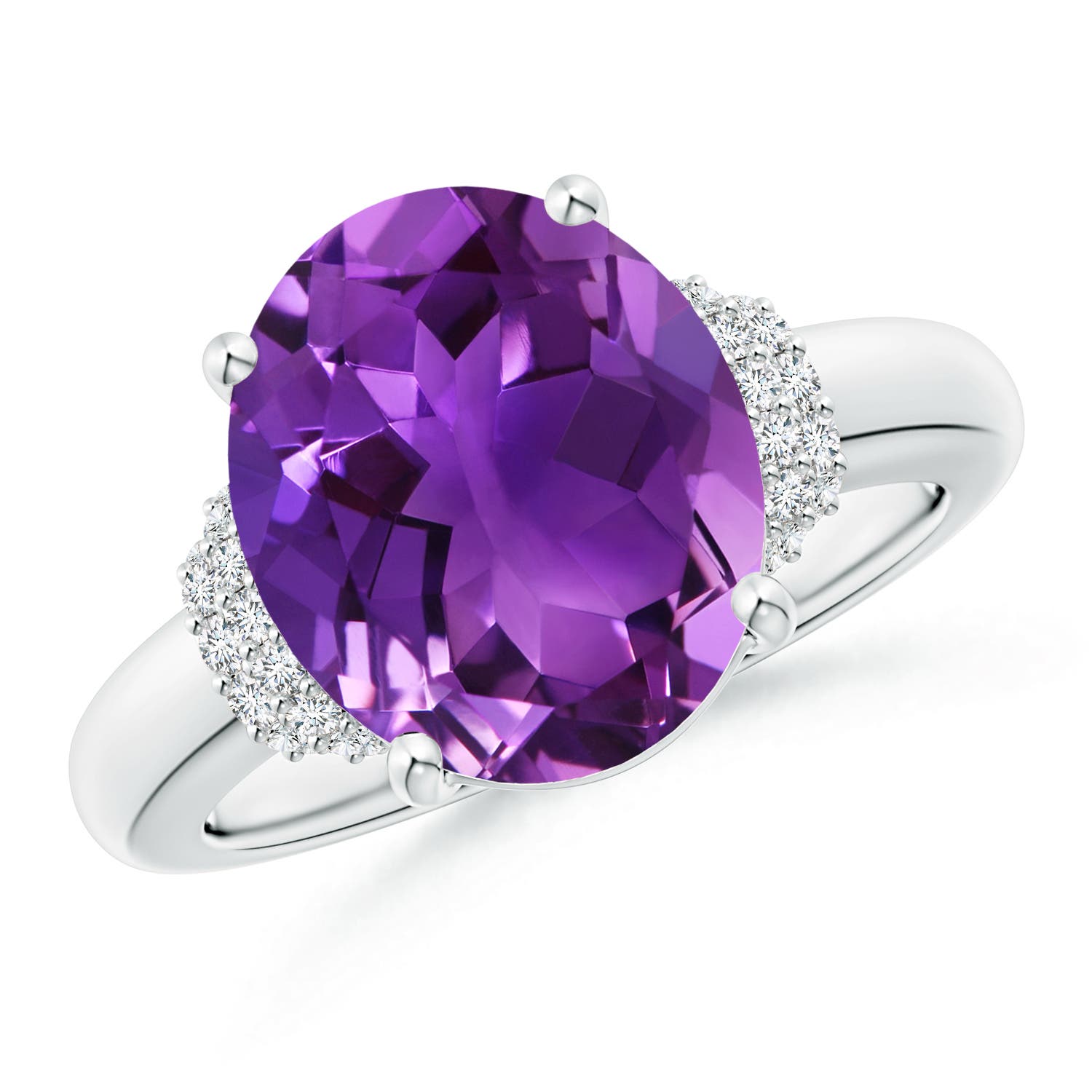 AAAA - Amethyst / 4.54 CT / 14 KT White Gold