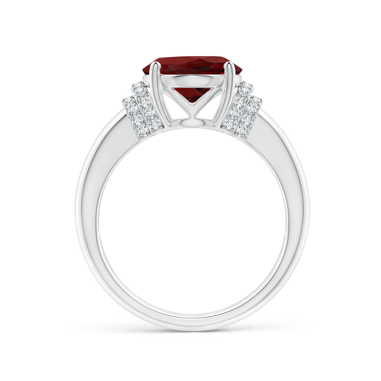 AAAA - Garnet / 4.4 CT / 14 KT White Gold