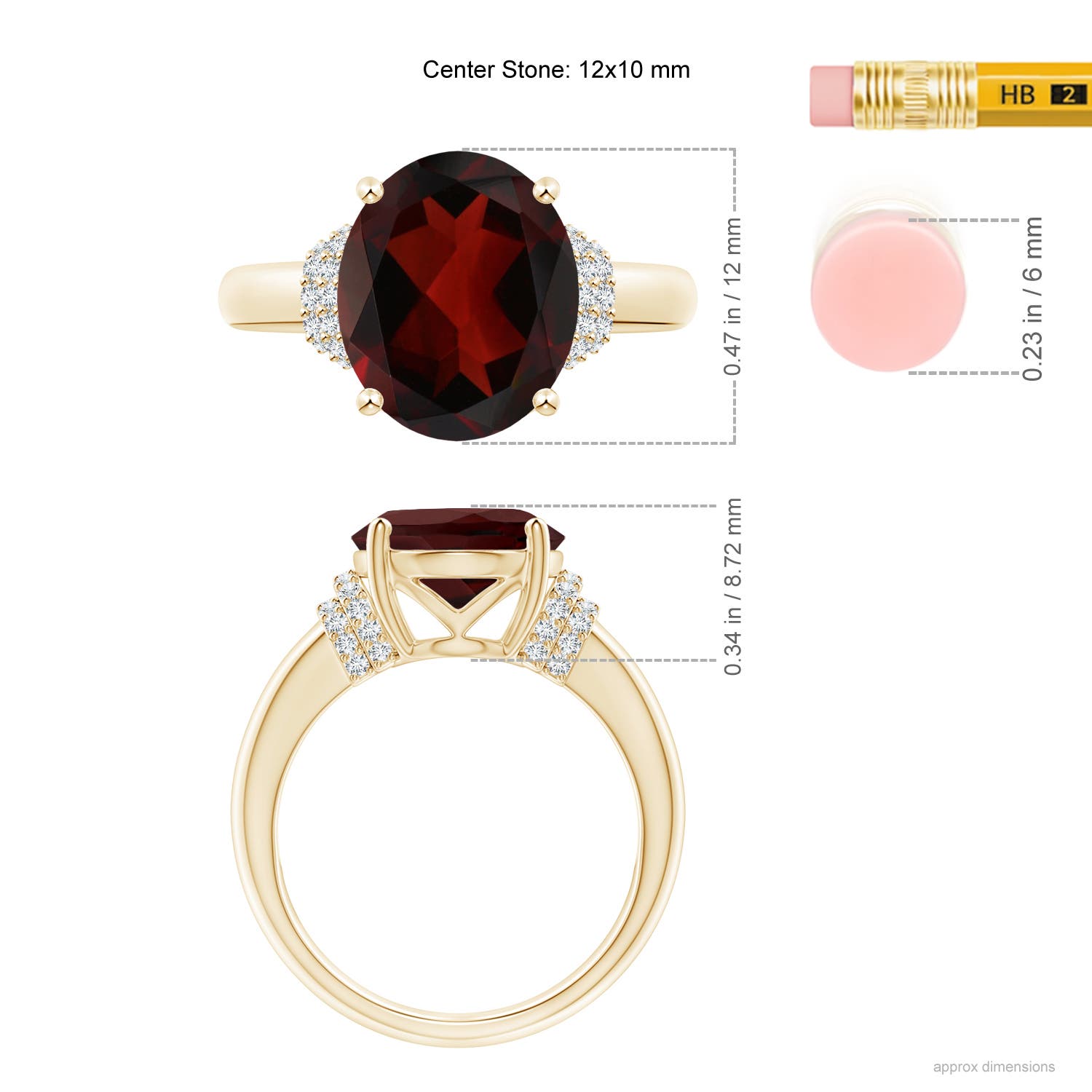 AA - Garnet / 5.39 CT / 14 KT Yellow Gold