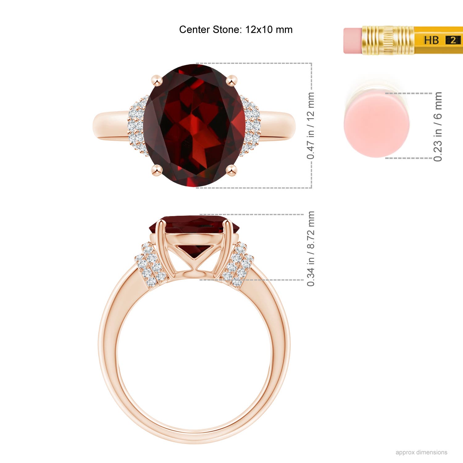 AAA - Garnet / 5.39 CT / 14 KT Rose Gold