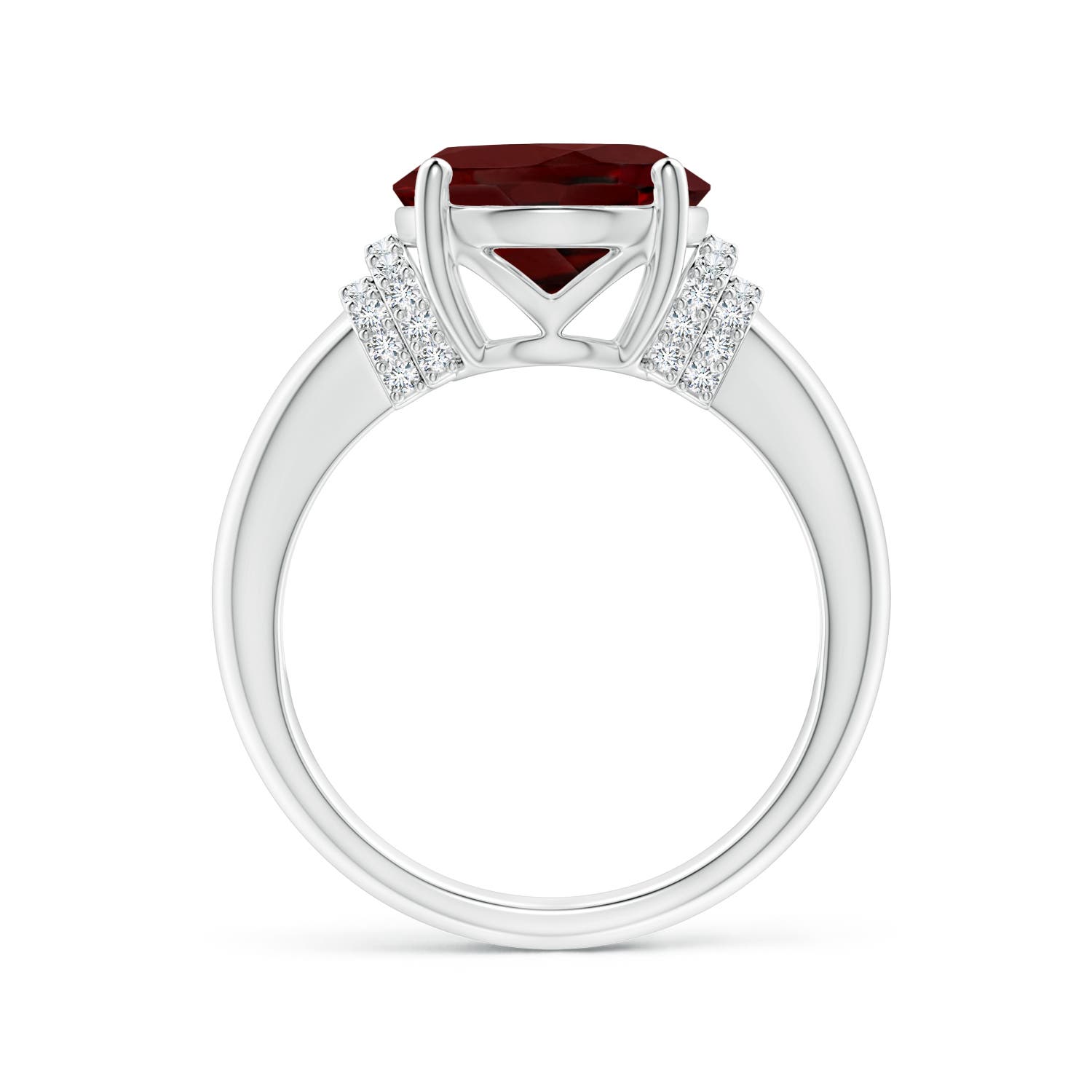 AAA - Garnet / 5.39 CT / 14 KT White Gold