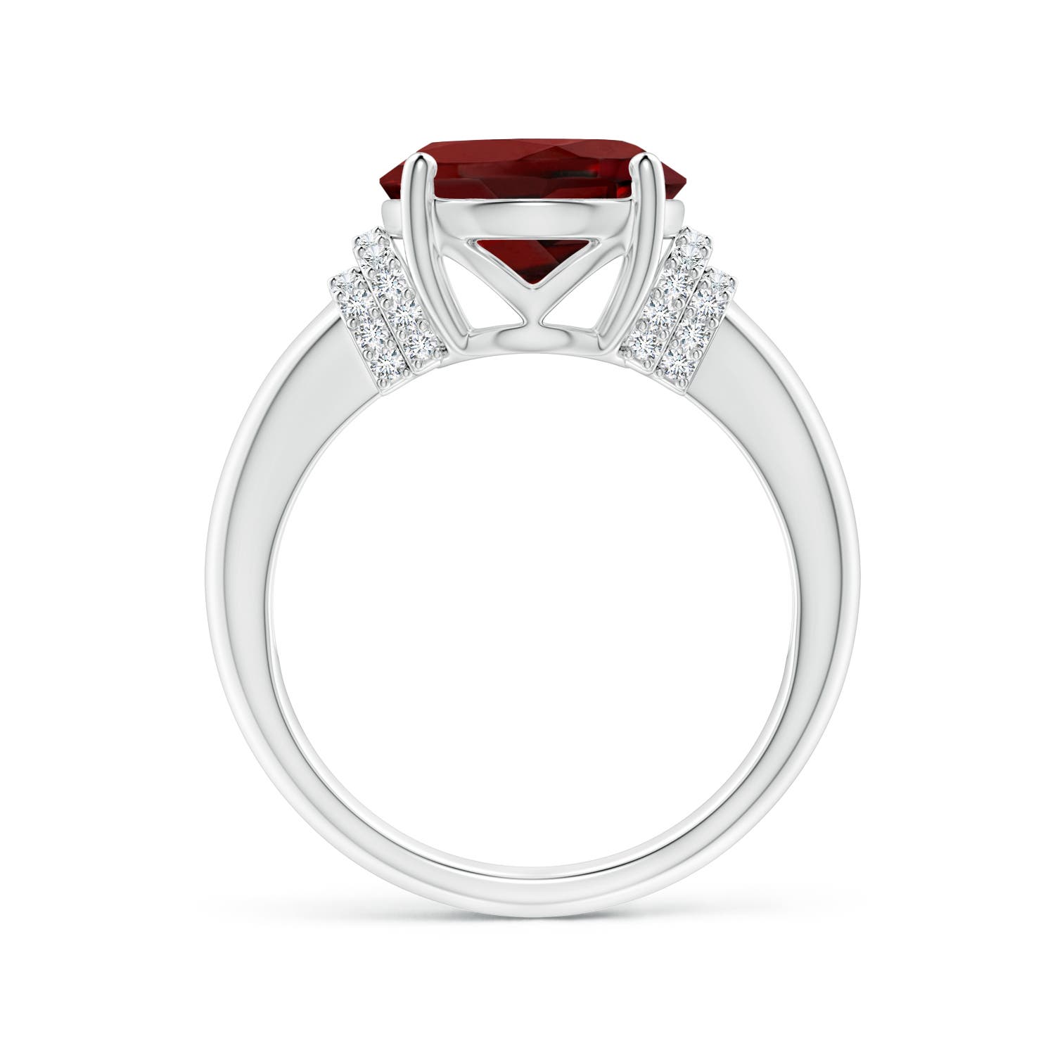 AAAA - Garnet / 5.39 CT / 14 KT White Gold