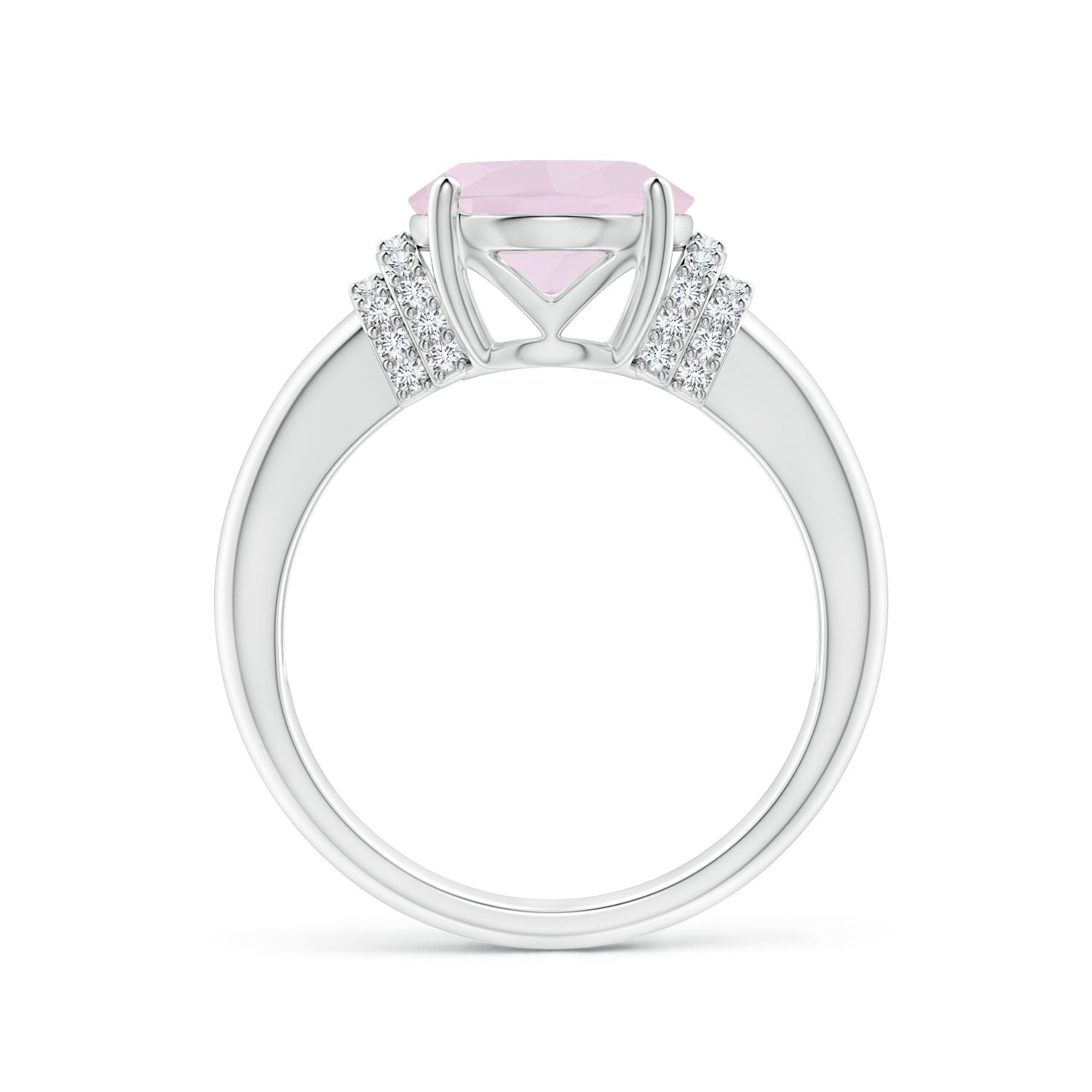 A - Rose Quartz / 3.45 CT / 14 KT White Gold